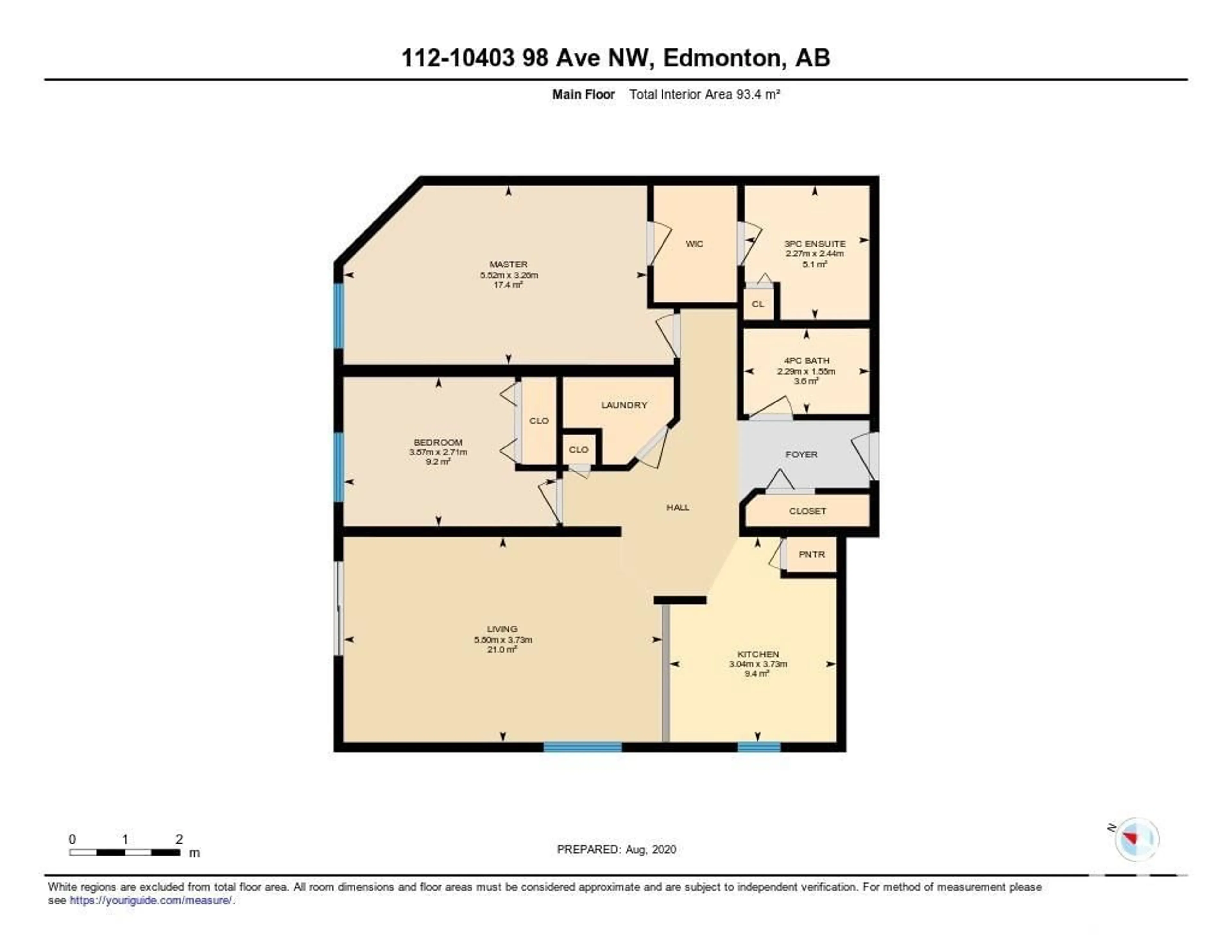 Floor plan for #112 10403 98 AV NW, Edmonton Alberta T5K2Y5