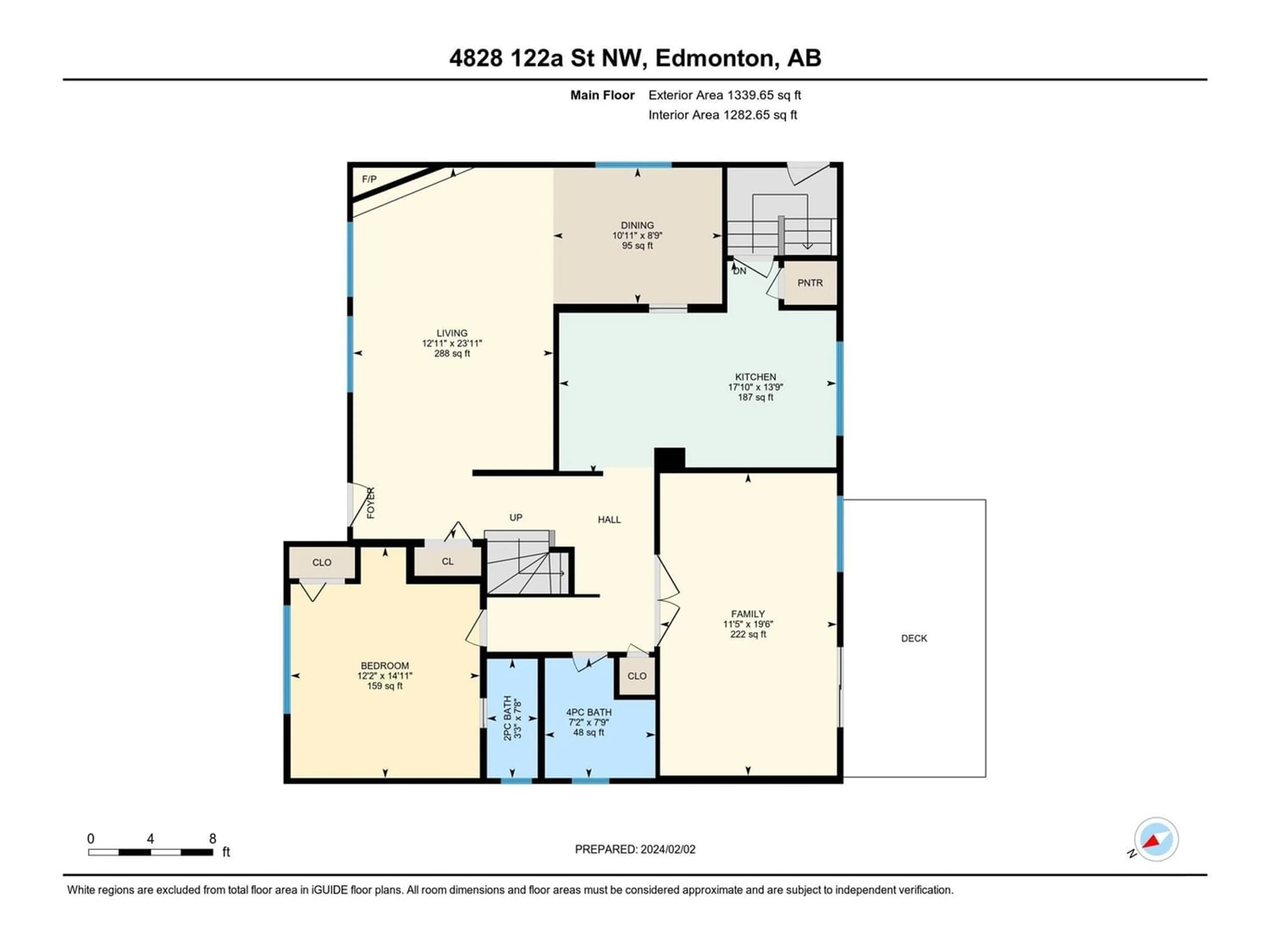 Floor plan for 4828 122A ST NW, Edmonton Alberta T6H3S7