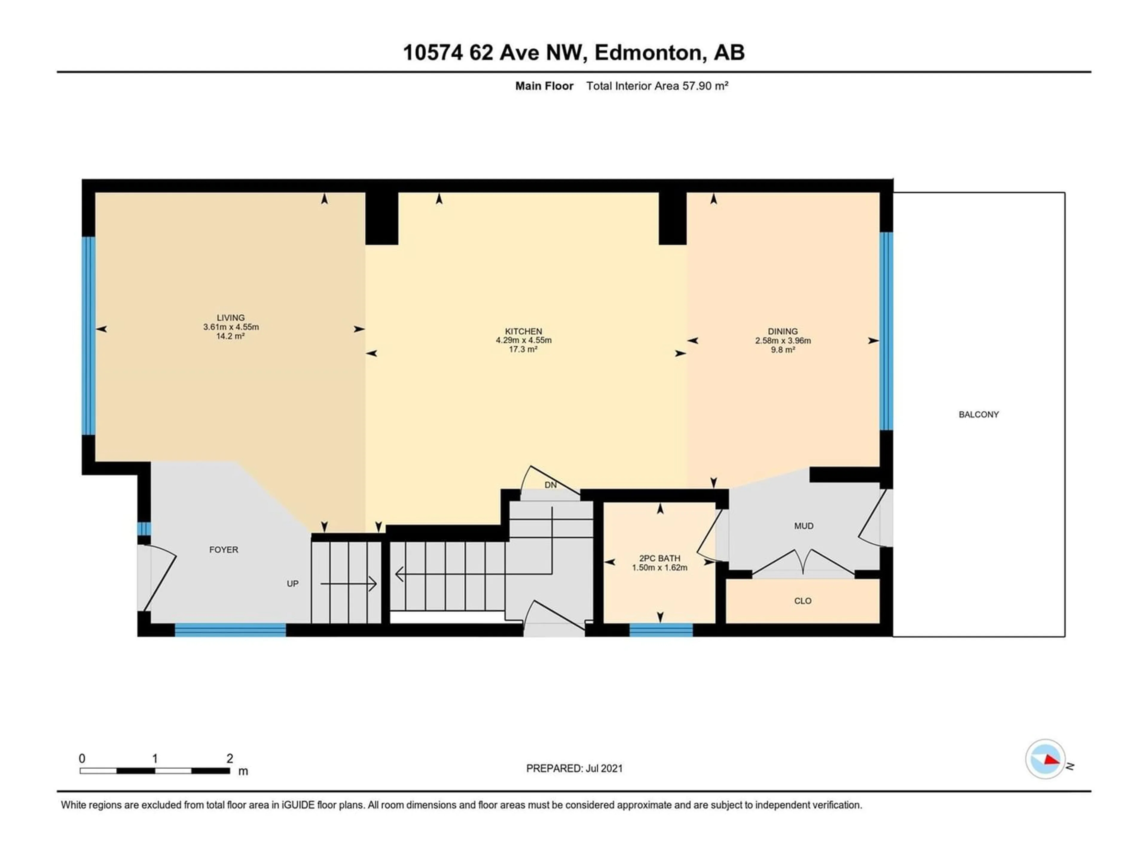 Floor plan for 10574 62 AV NW NW, Edmonton Alberta T6H1M4