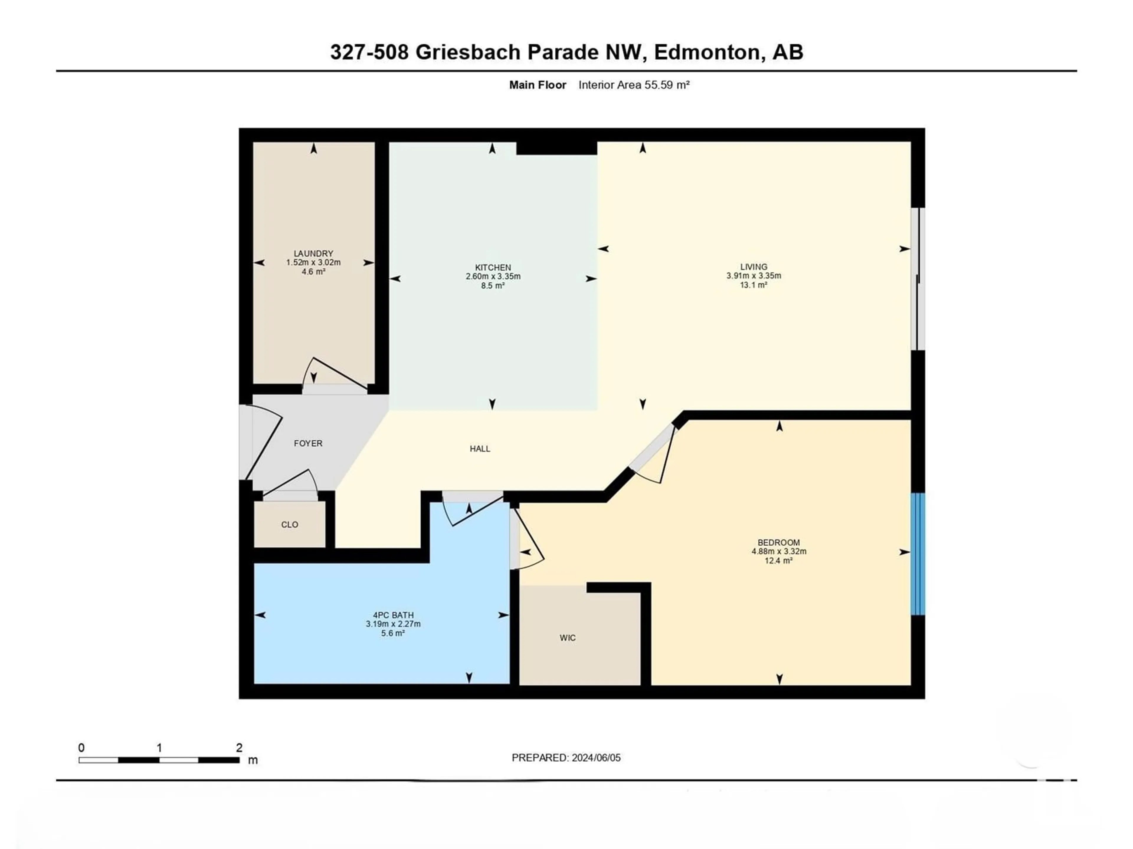 Floor plan for #327 508 GRIESBACH PR NW, Edmonton Alberta T5E6V9