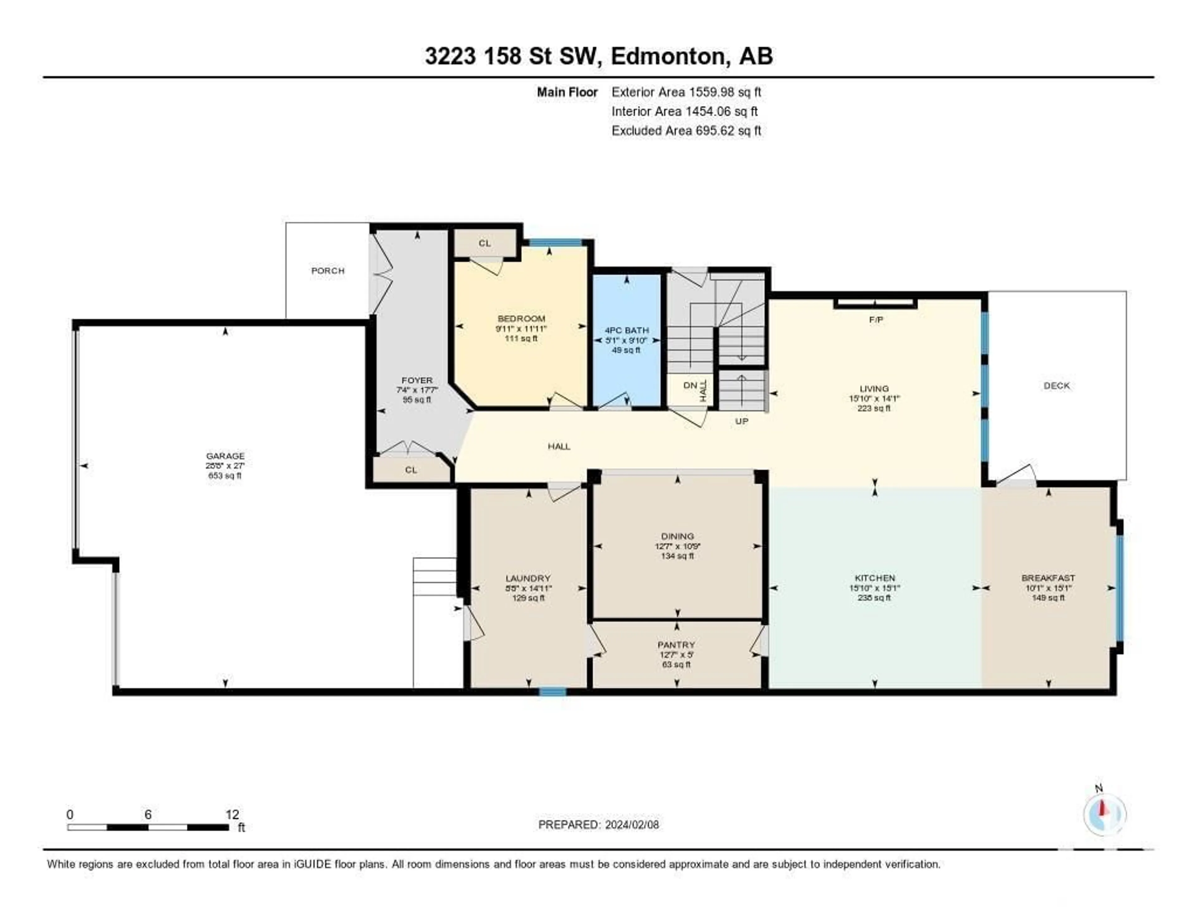 Floor plan for 3223 158 ST SW, Edmonton Alberta T6W5C9