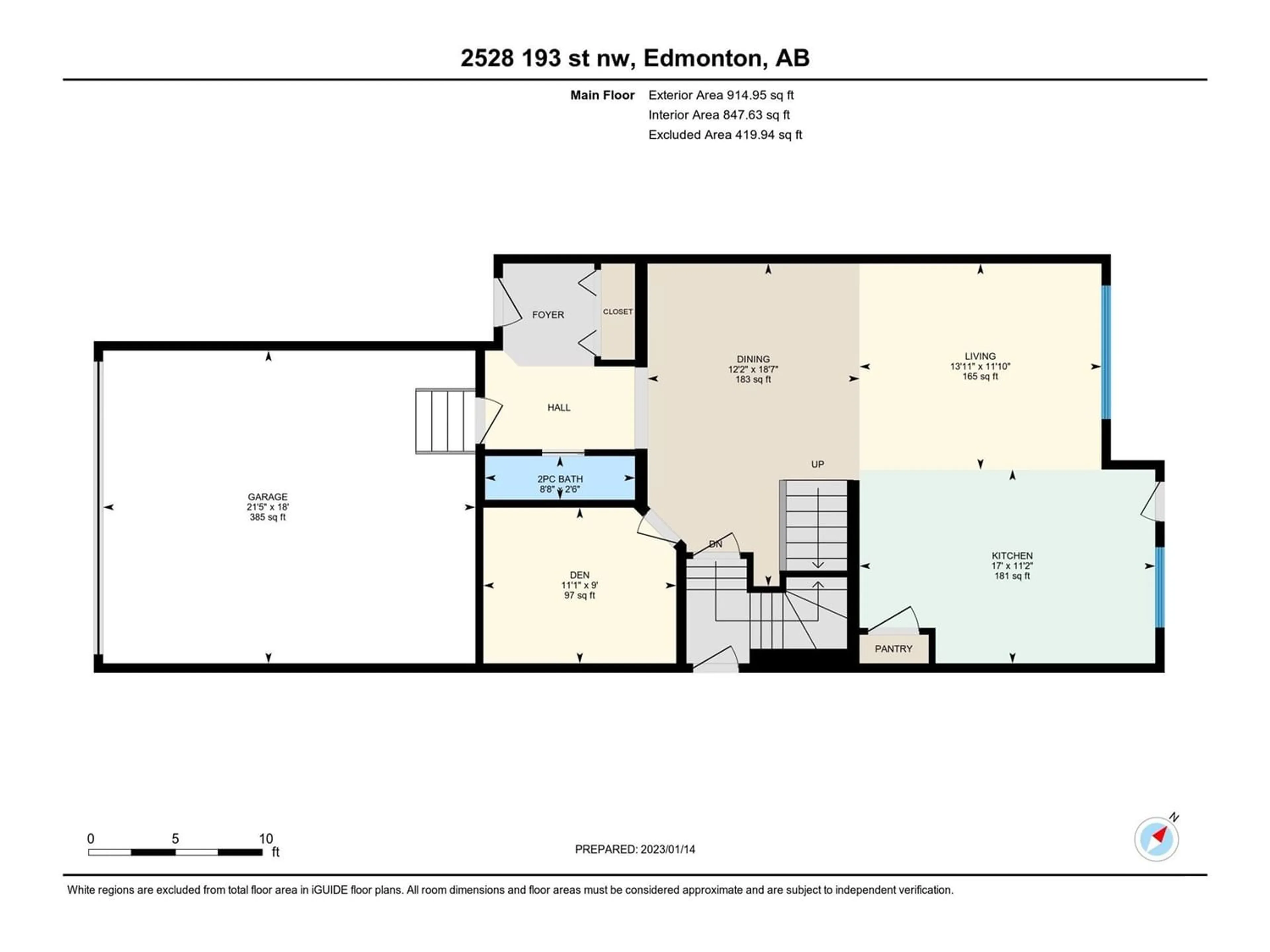 Floor plan for 2528 193 ST NW, Edmonton Alberta T6M1L3