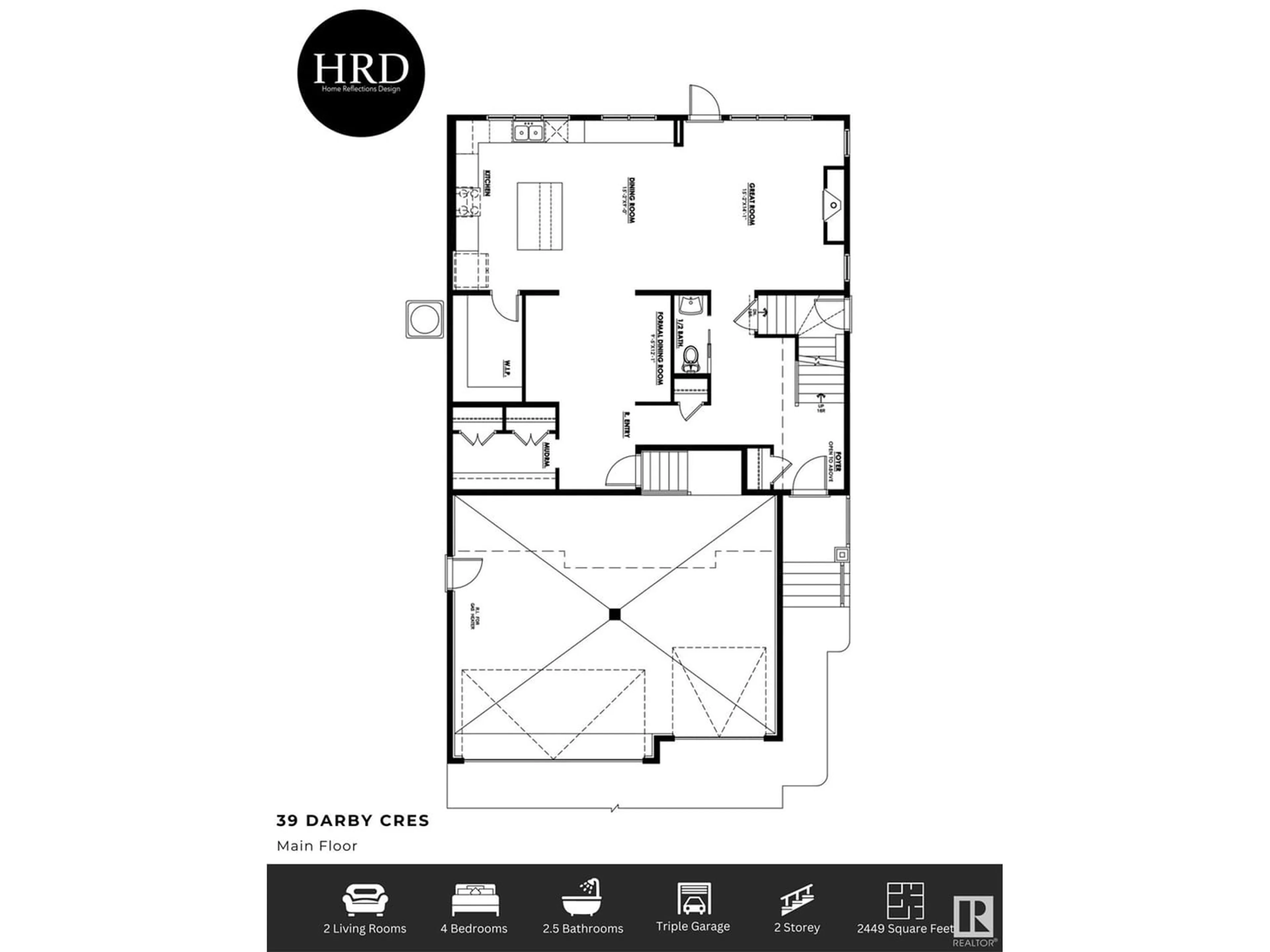 Floor plan for 39 Darby CR, Spruce Grove Alberta T7X0W9