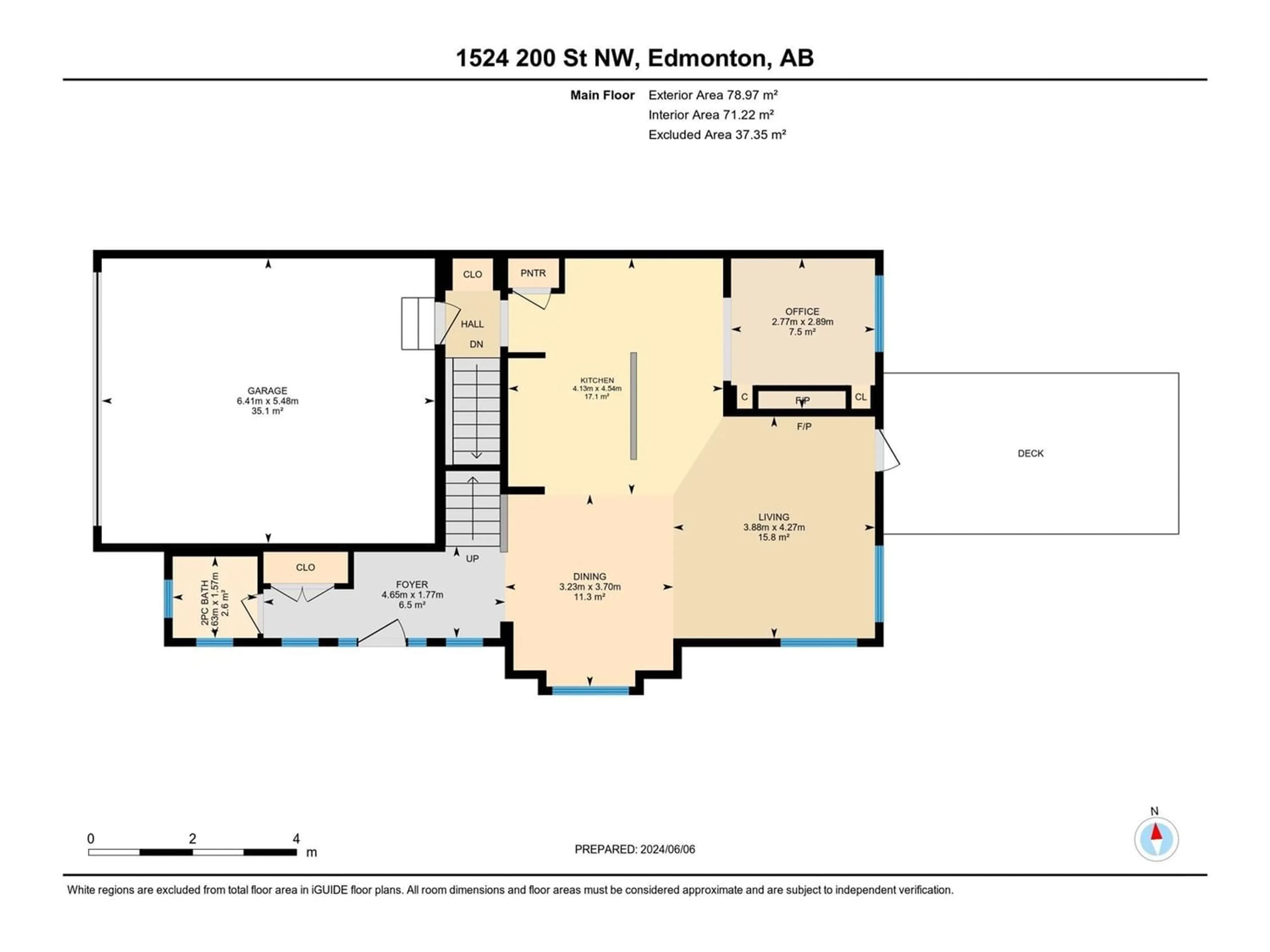 Floor plan for 1524 200 ST NW, Edmonton Alberta T6M0X6