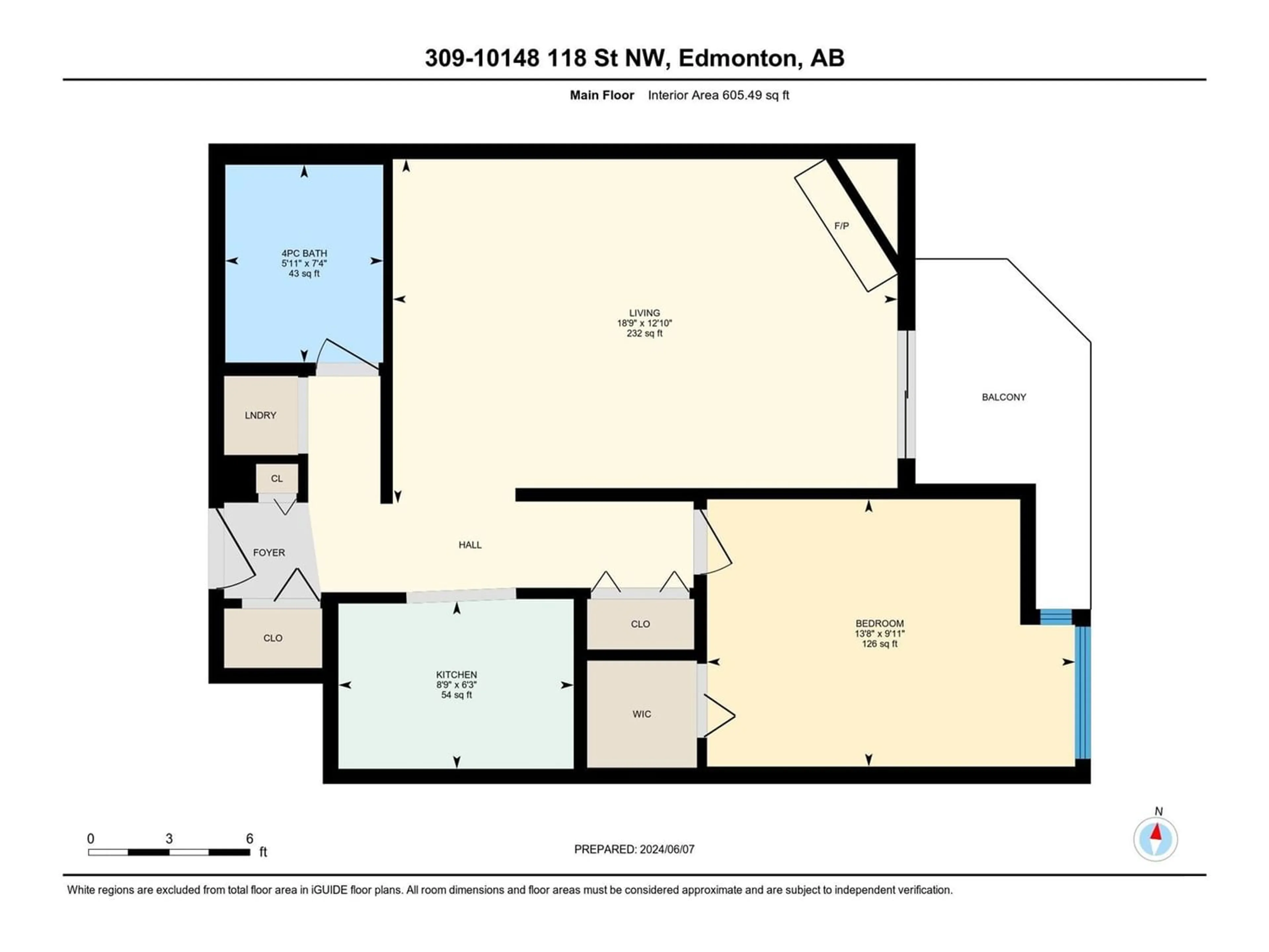 Floor plan for #309 10148 118 ST NW, Edmonton Alberta T5K1Y4
