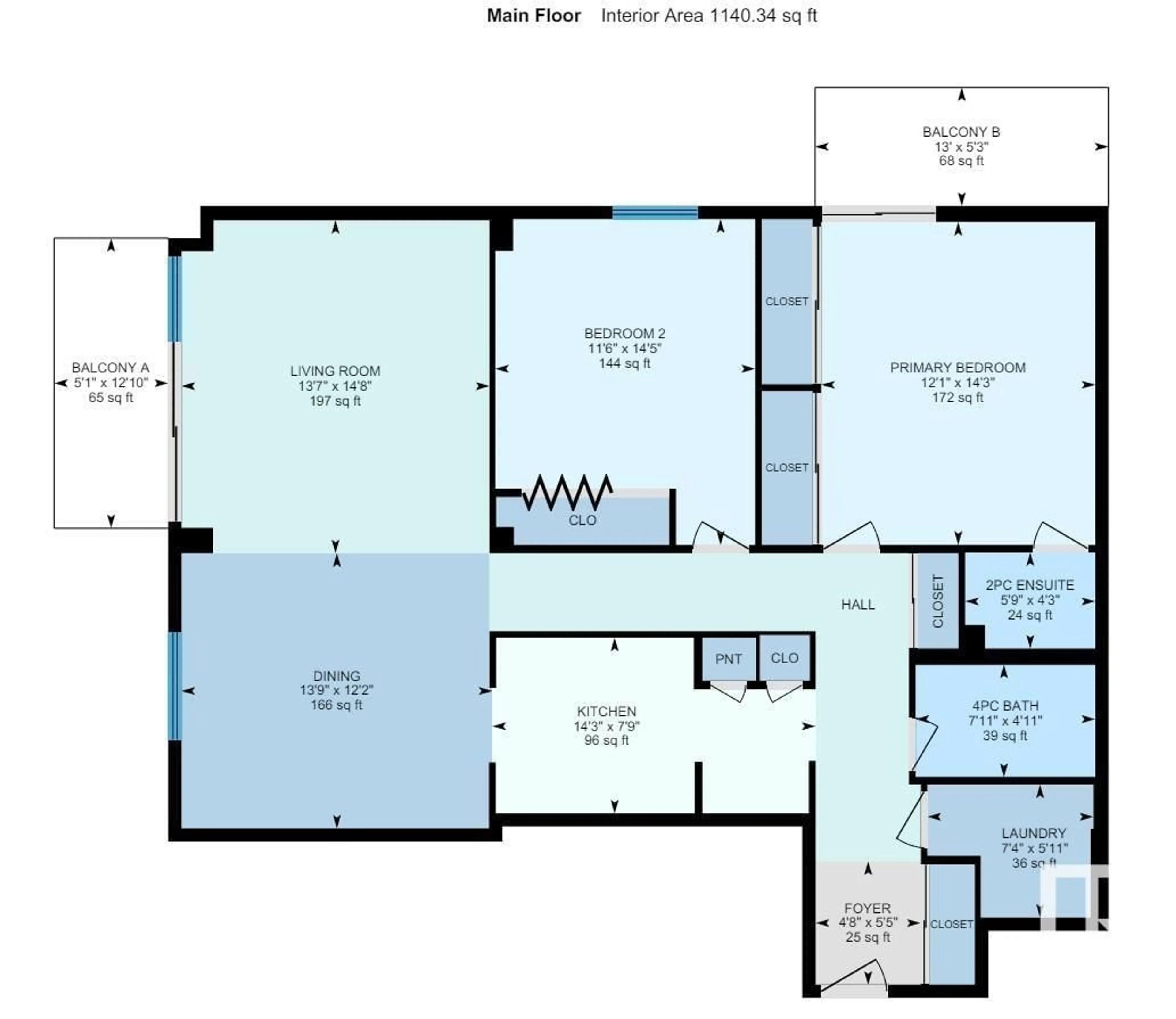 Floor plan for #405 9835 113 ST NW, Edmonton Alberta T5K1N4