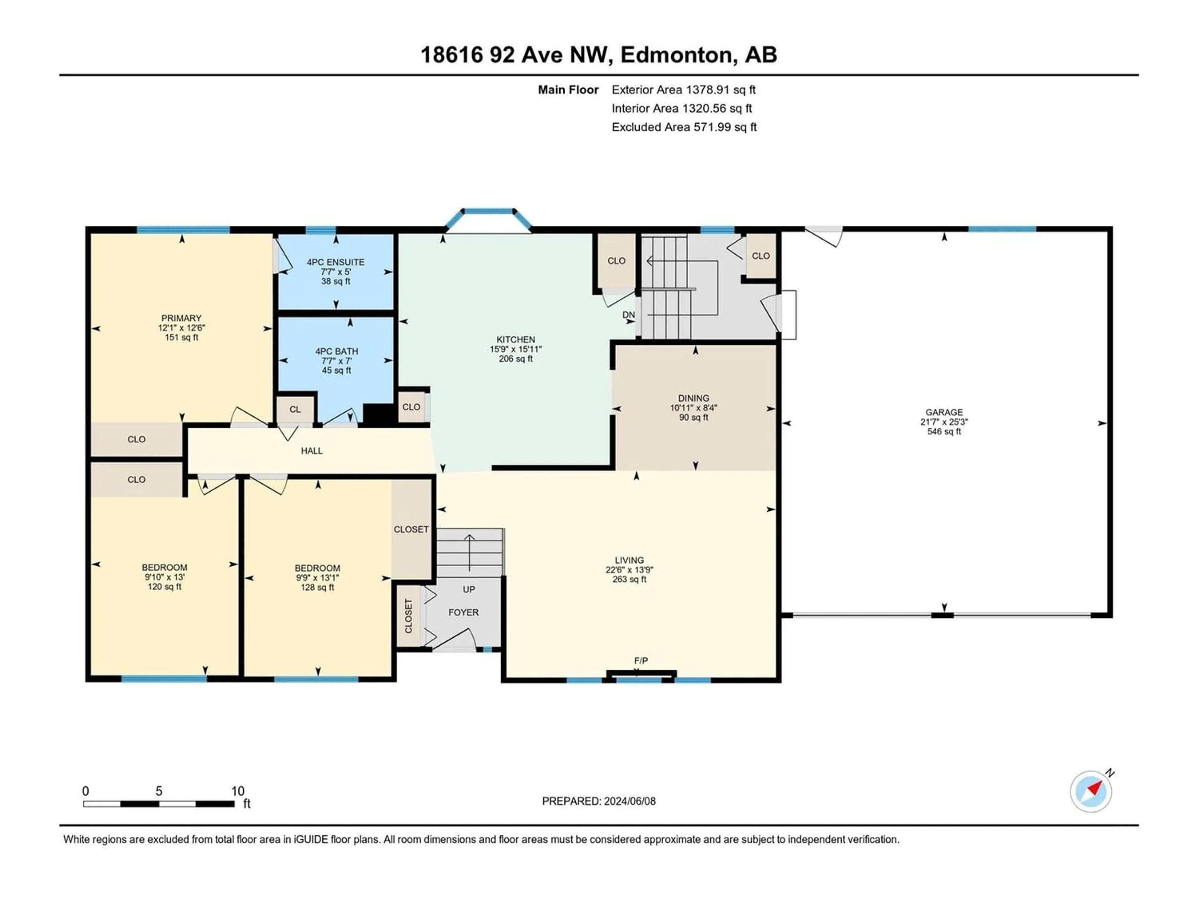 Floor plan for 18616 92 AV NW, Edmonton Alberta T5T1S5