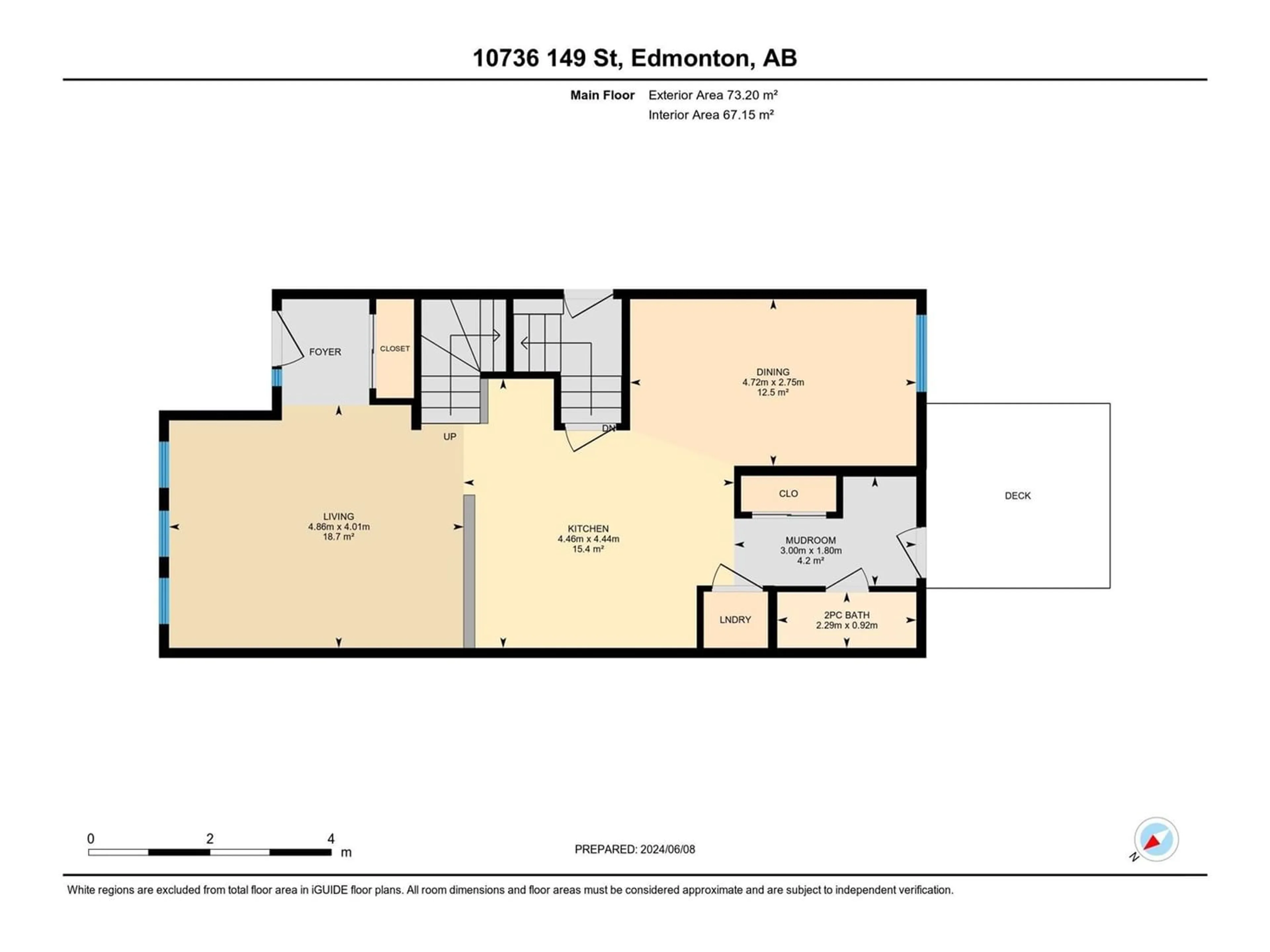Floor plan for 10736 149 ST NW, Edmonton Alberta T5P1M2
