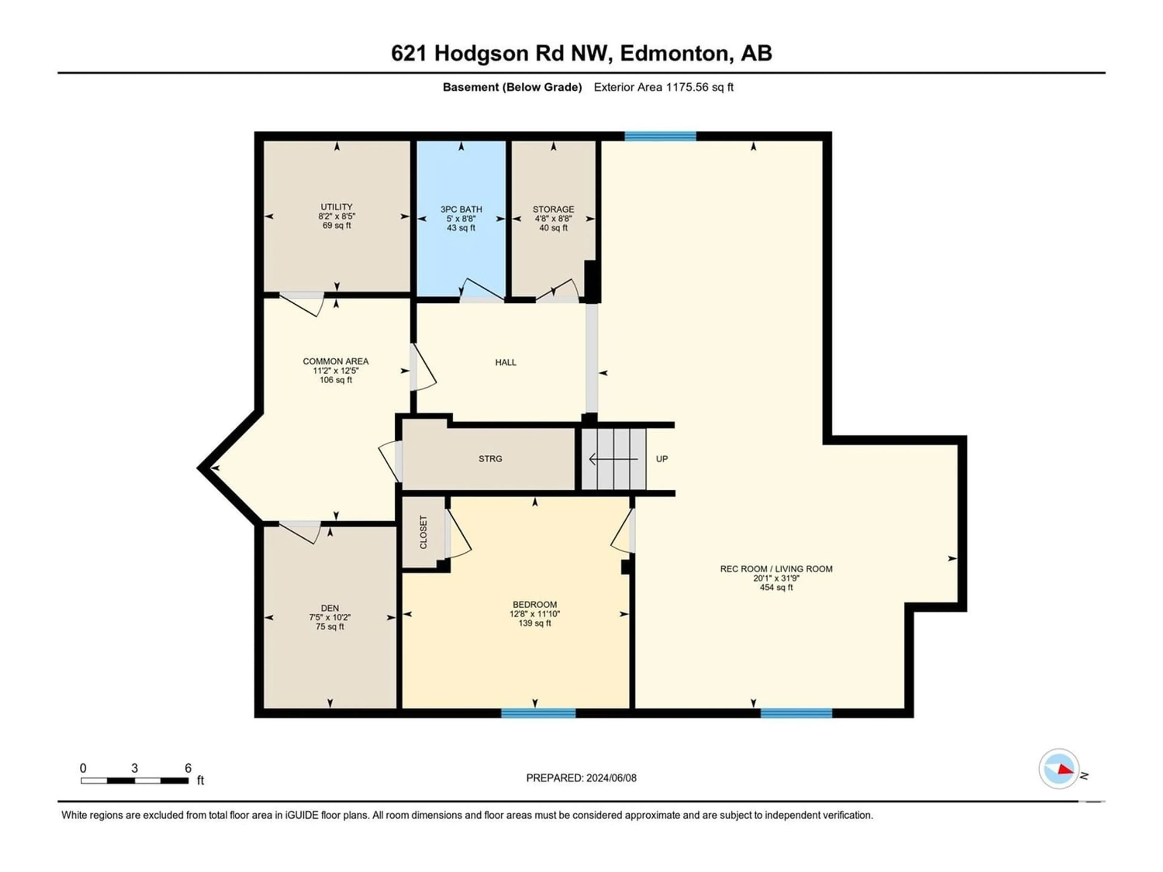 Floor plan for 621 HODGSON RD NW, Edmonton Alberta T6R3L8