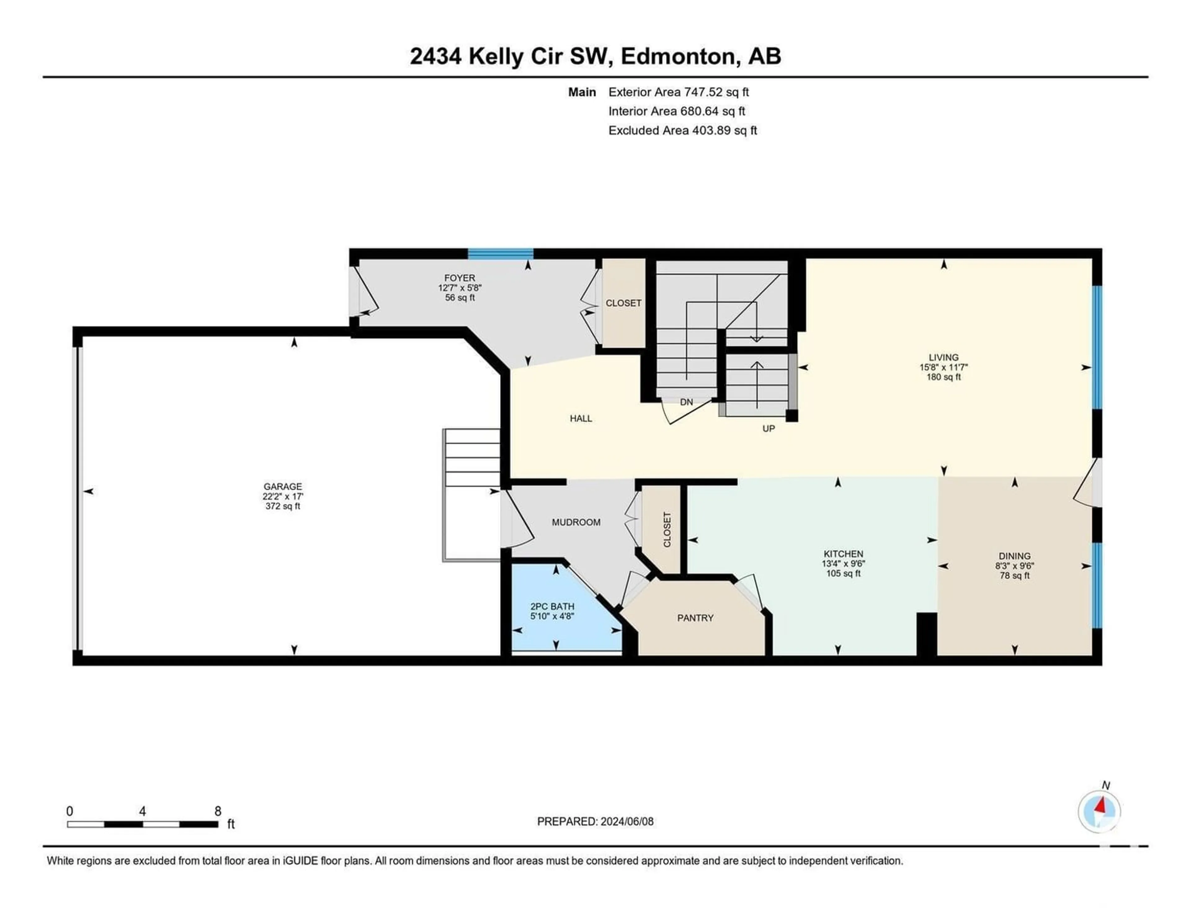Floor plan for 2434 Kelly CI SW SW, Edmonton Alberta T6W4G3