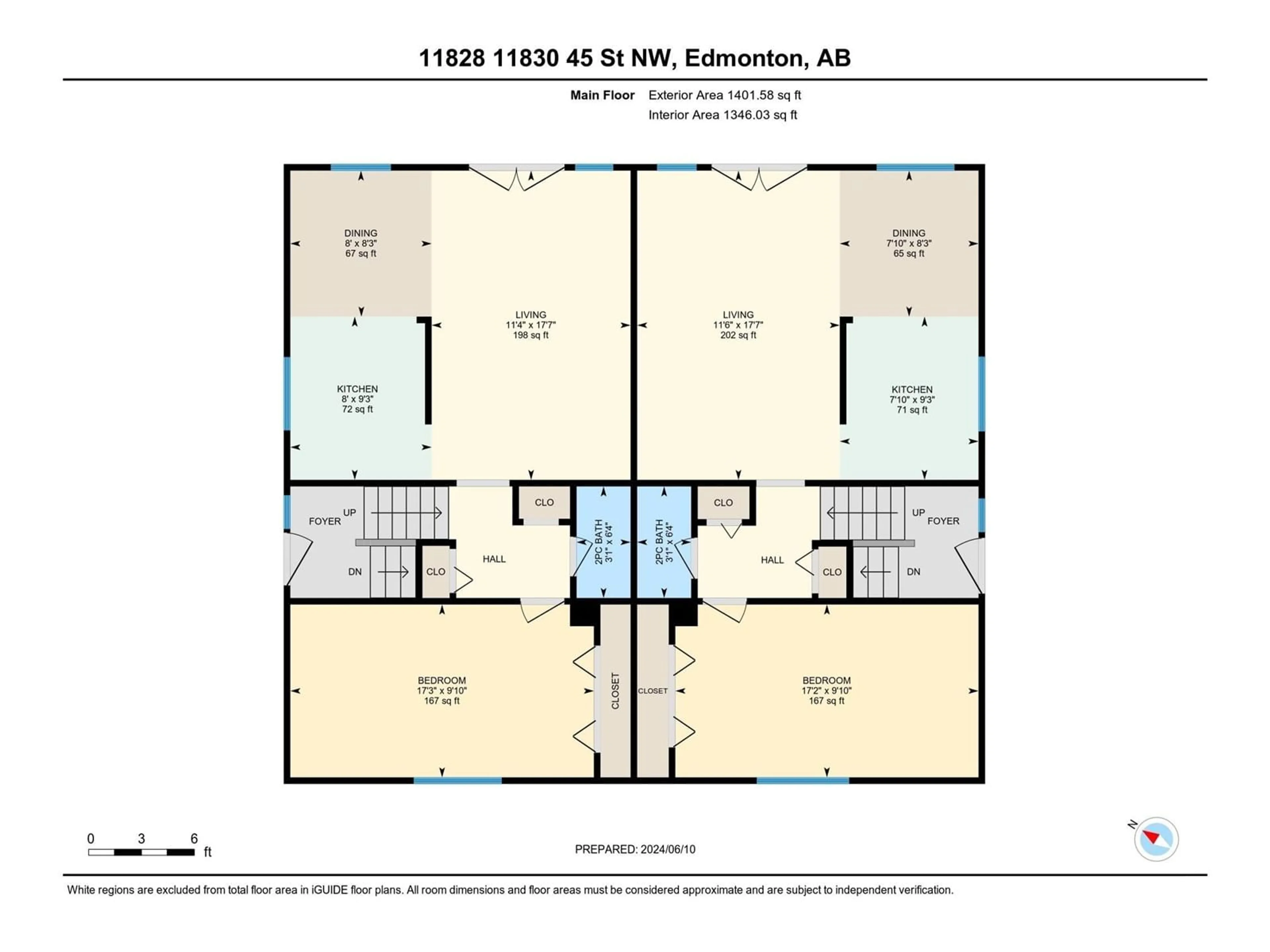 Floor plan for 11828/11830 45 ST NW, Edmonton Alberta T5W2T4