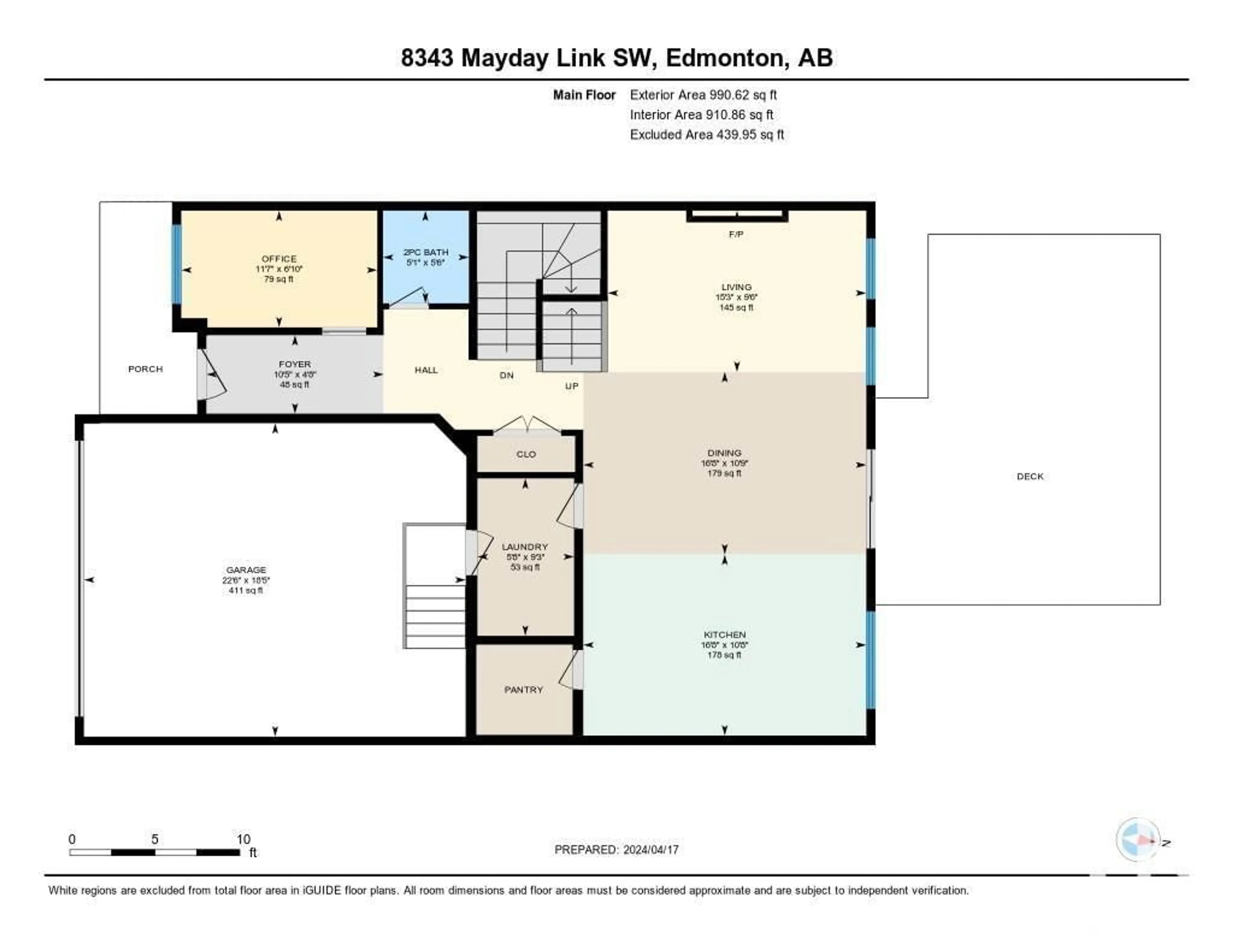 Floor plan for 8343 MAYDAY LI SW, Edmonton Alberta T6X2L1