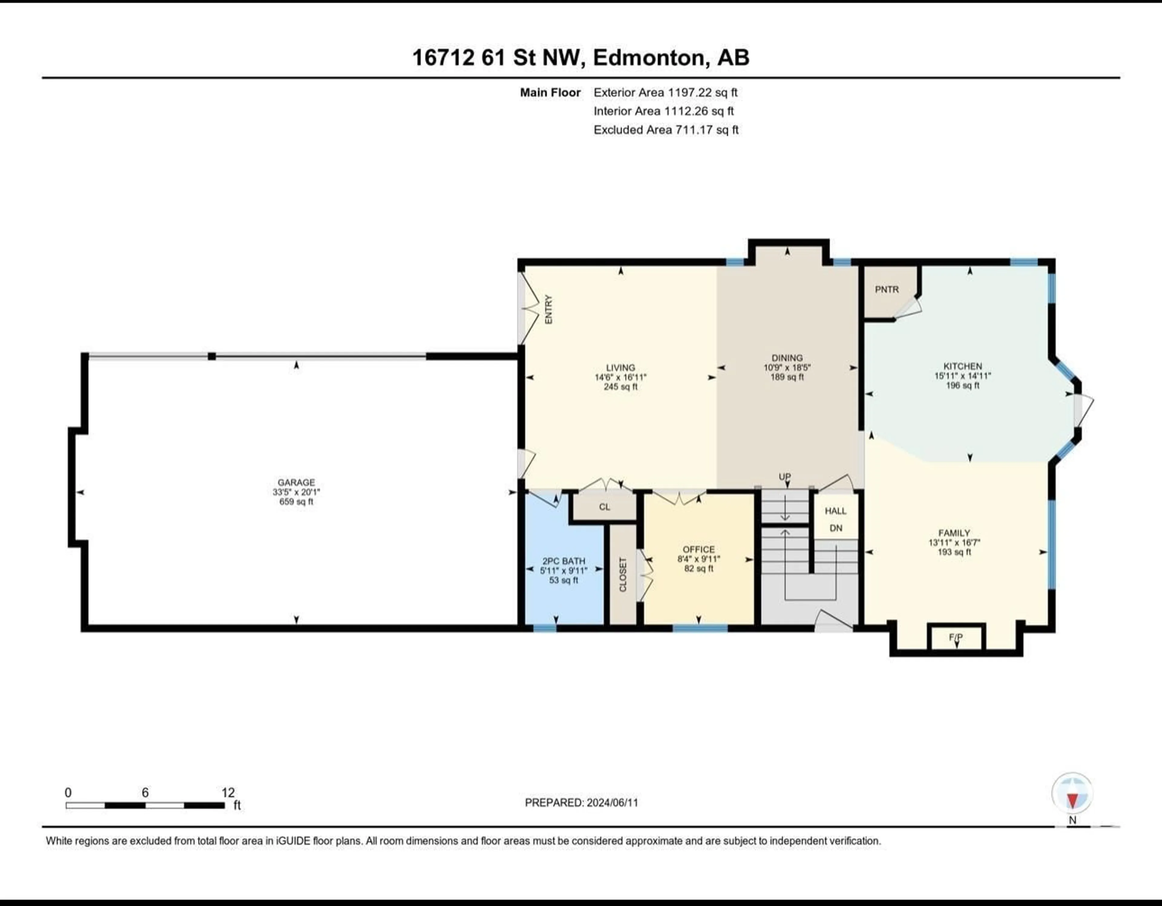 Floor plan for 16712 61 ST NW, Edmonton Alberta T5Y0W6