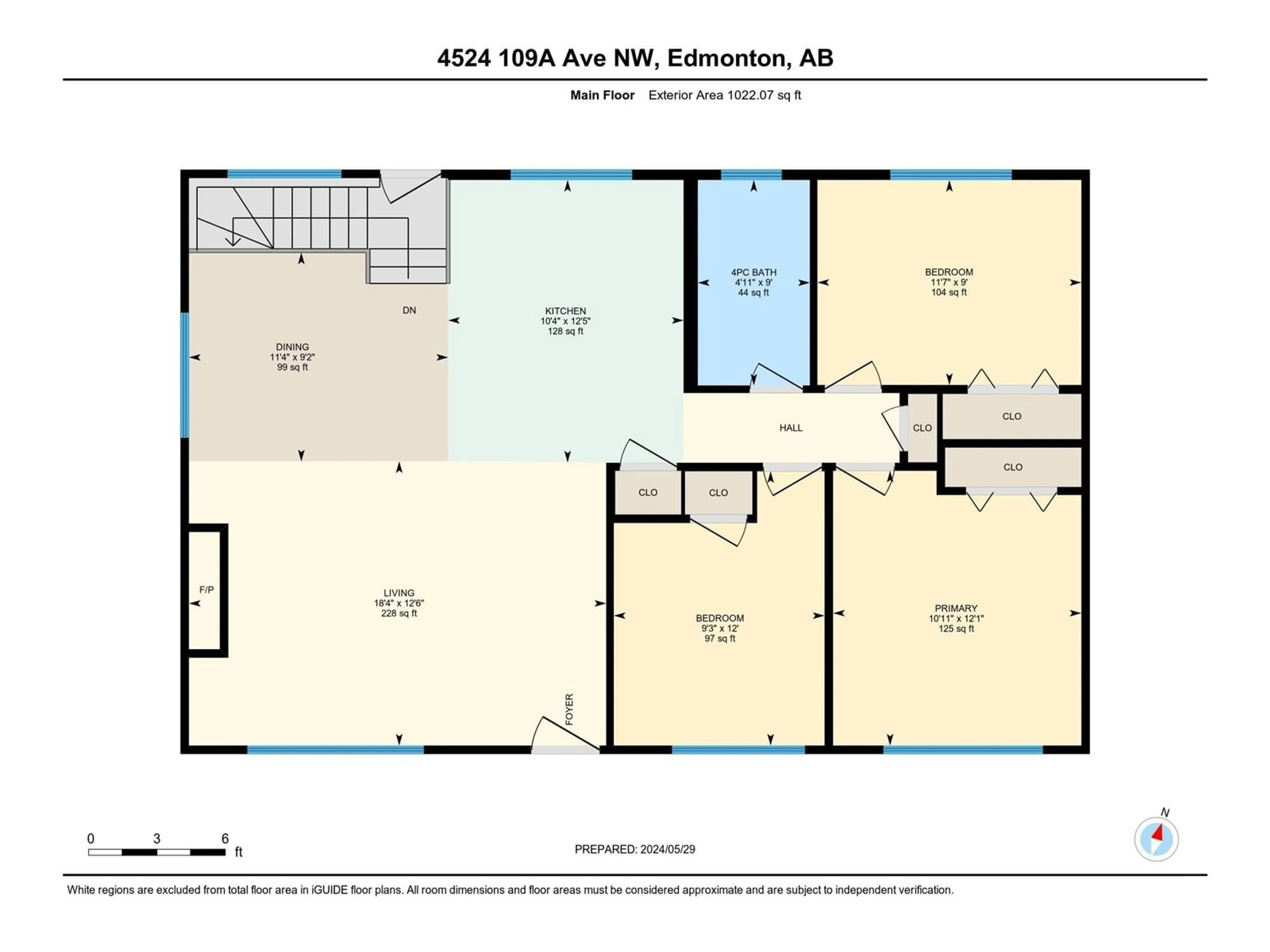 Floor plan for 4524 109A AV NW, Edmonton Alberta T6A1S4