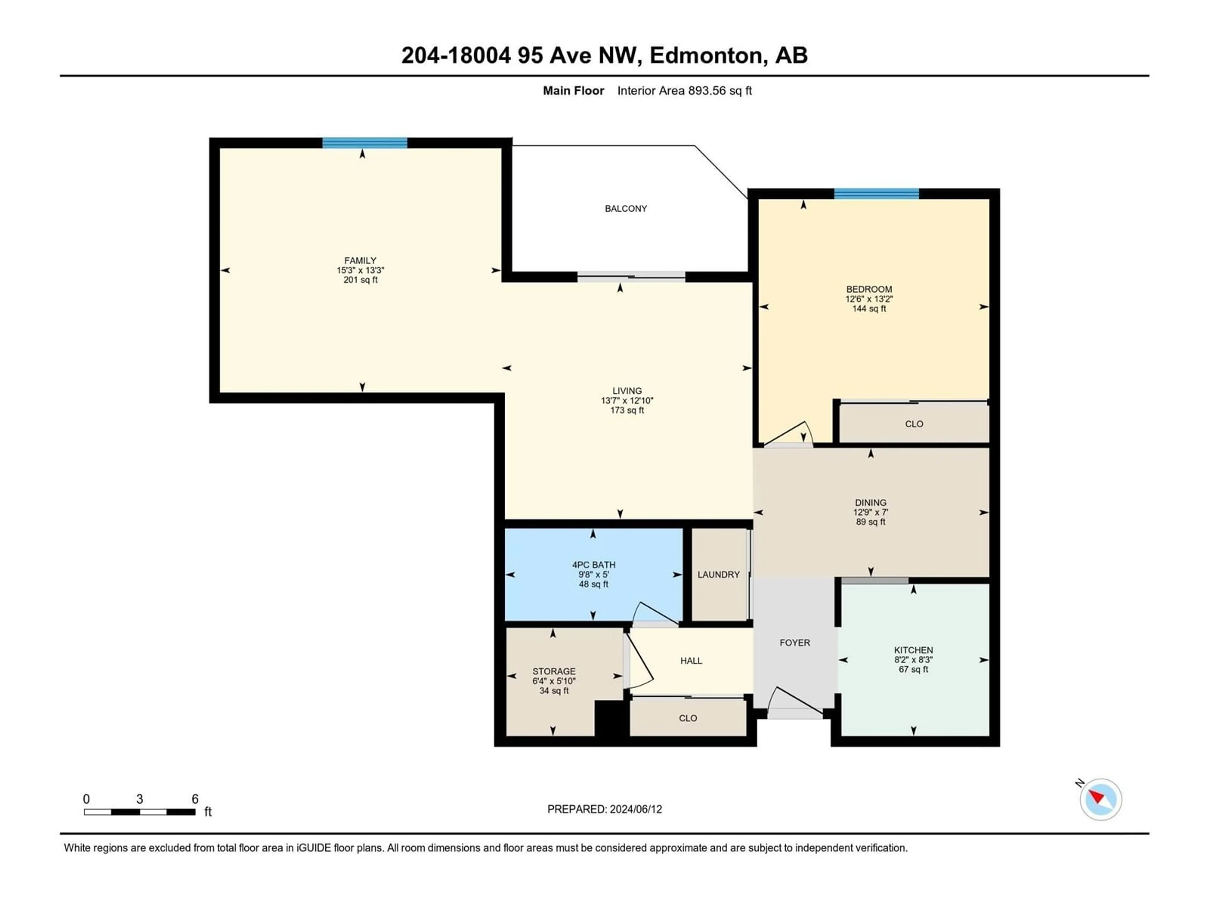 Floor plan for #204 18004 95 AV NW, Edmonton Alberta T5T5Z2