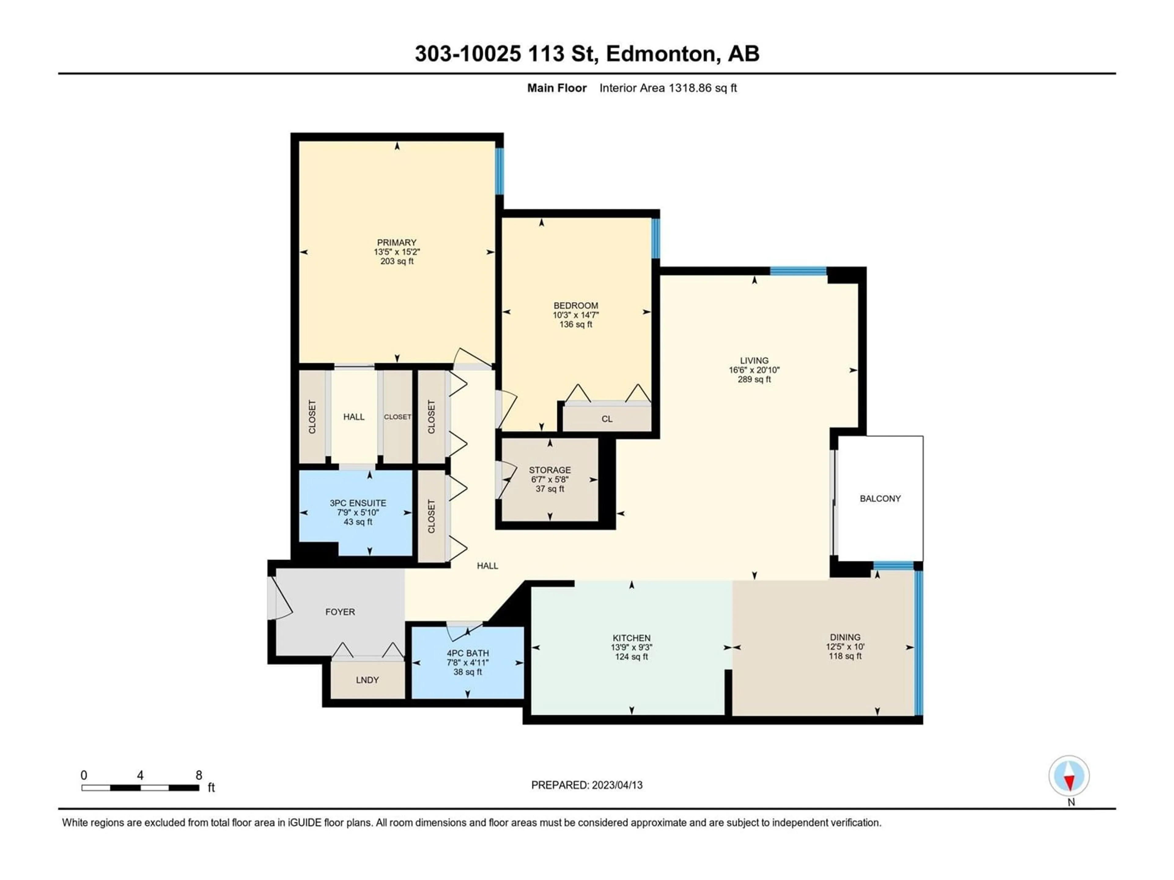 Floor plan for #303 10025 113 ST NW, Edmonton Alberta T5K2K8