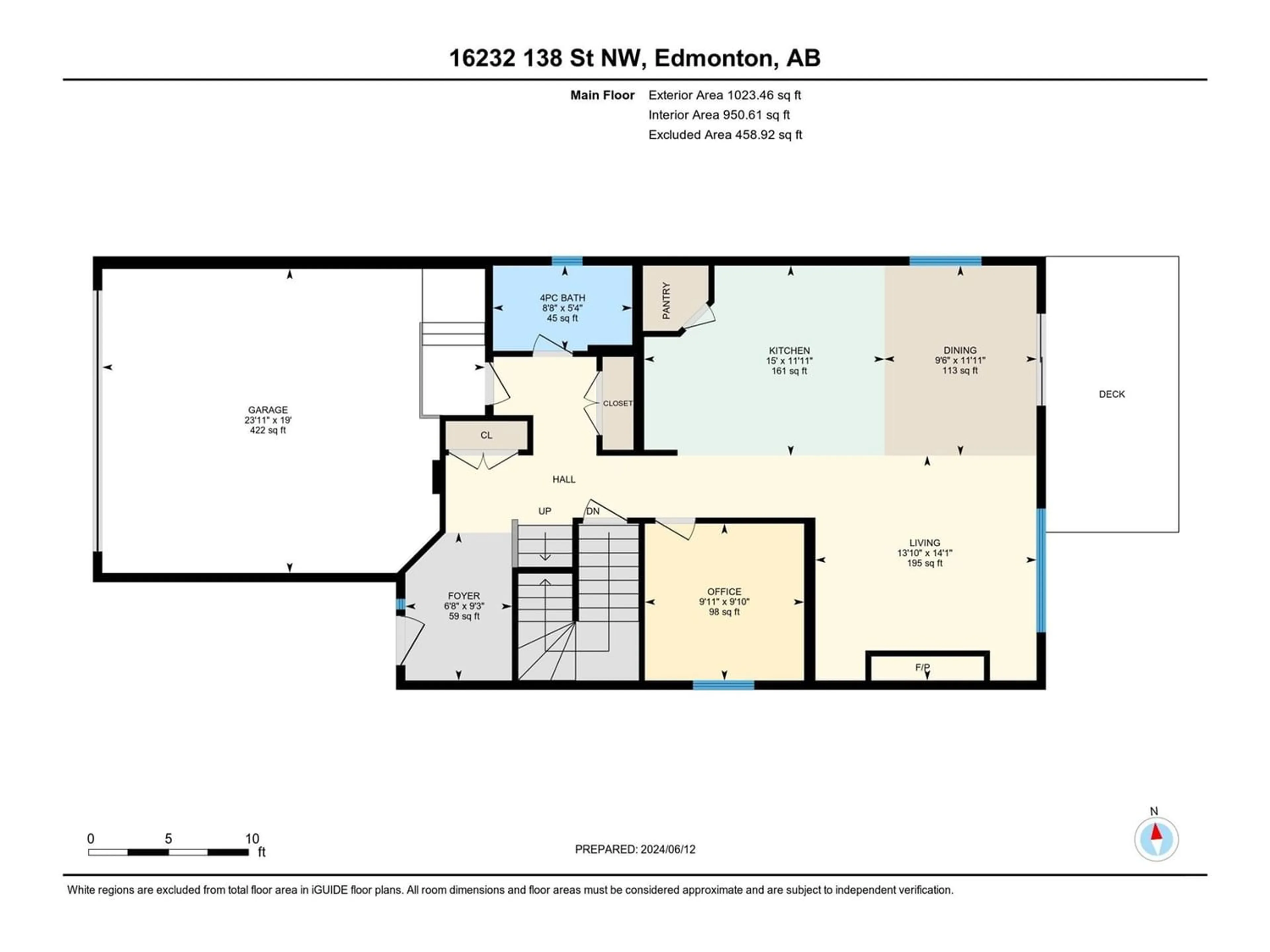 Floor plan for 16232 138 ST NW, Edmonton Alberta T6V0J8