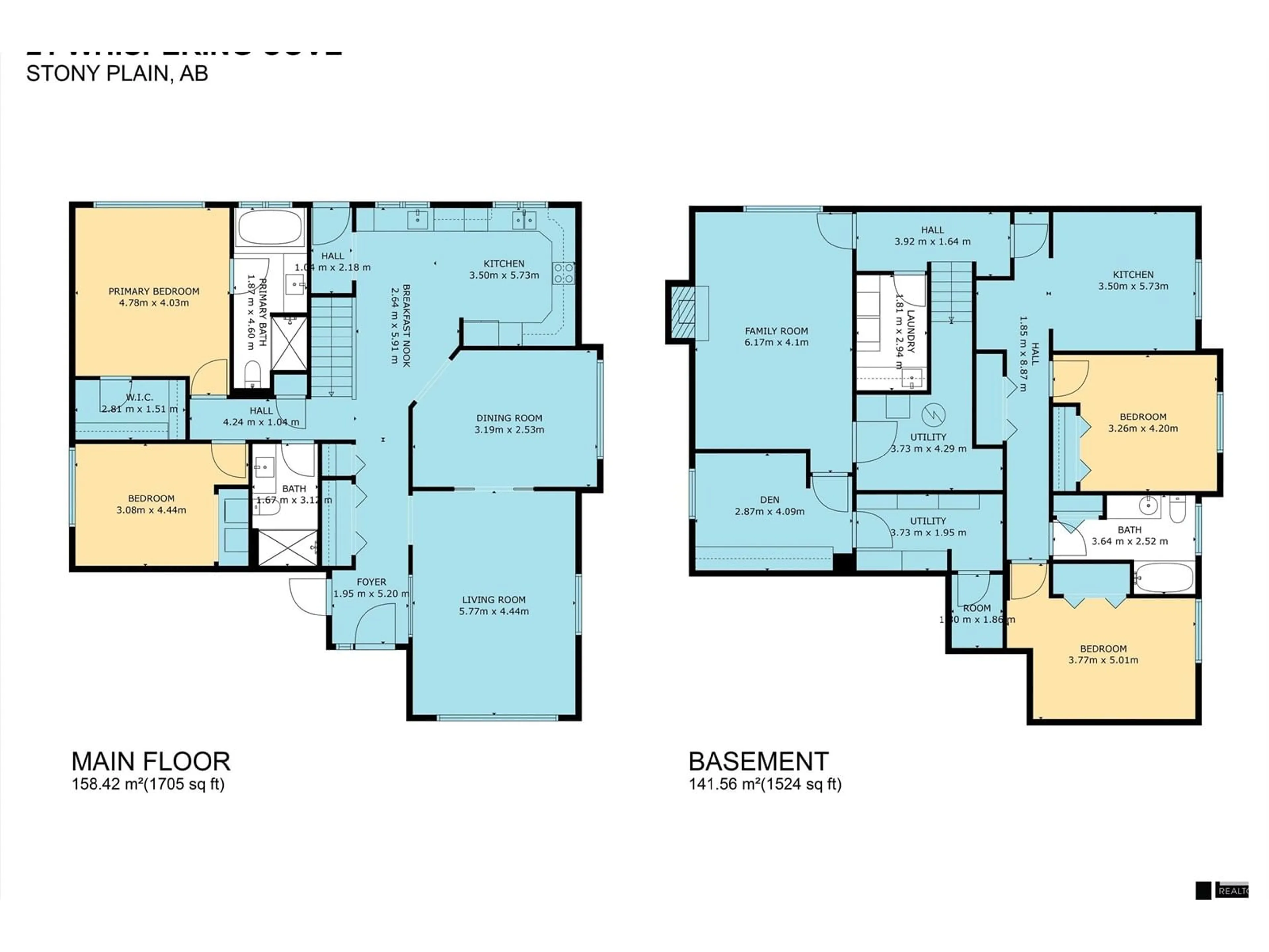 Floor plan for 21 WHISPERING CV, Stony Plain Alberta T7Z2X9