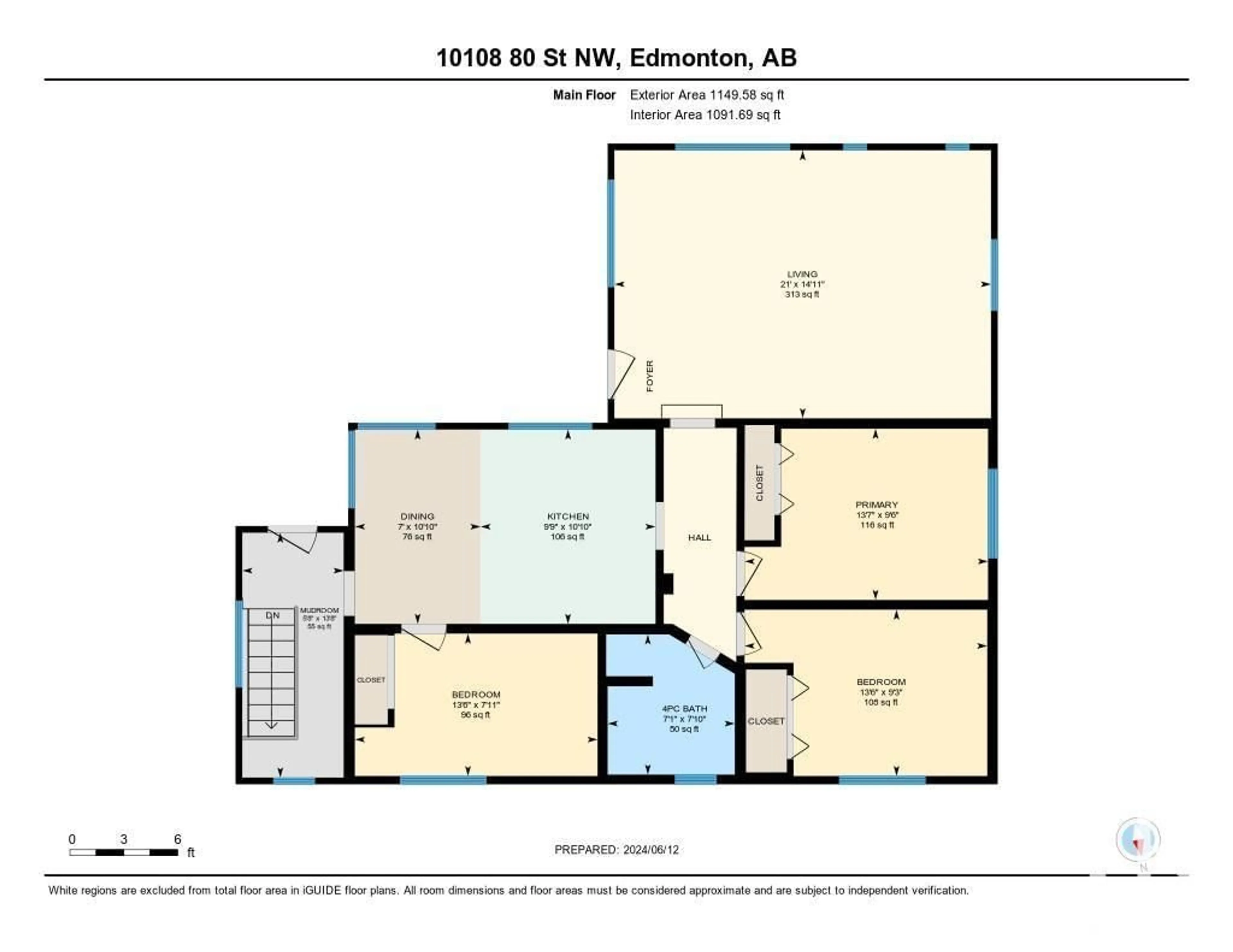 Floor plan for 10108 80 ST NW NW, Edmonton Alberta T6A3H8