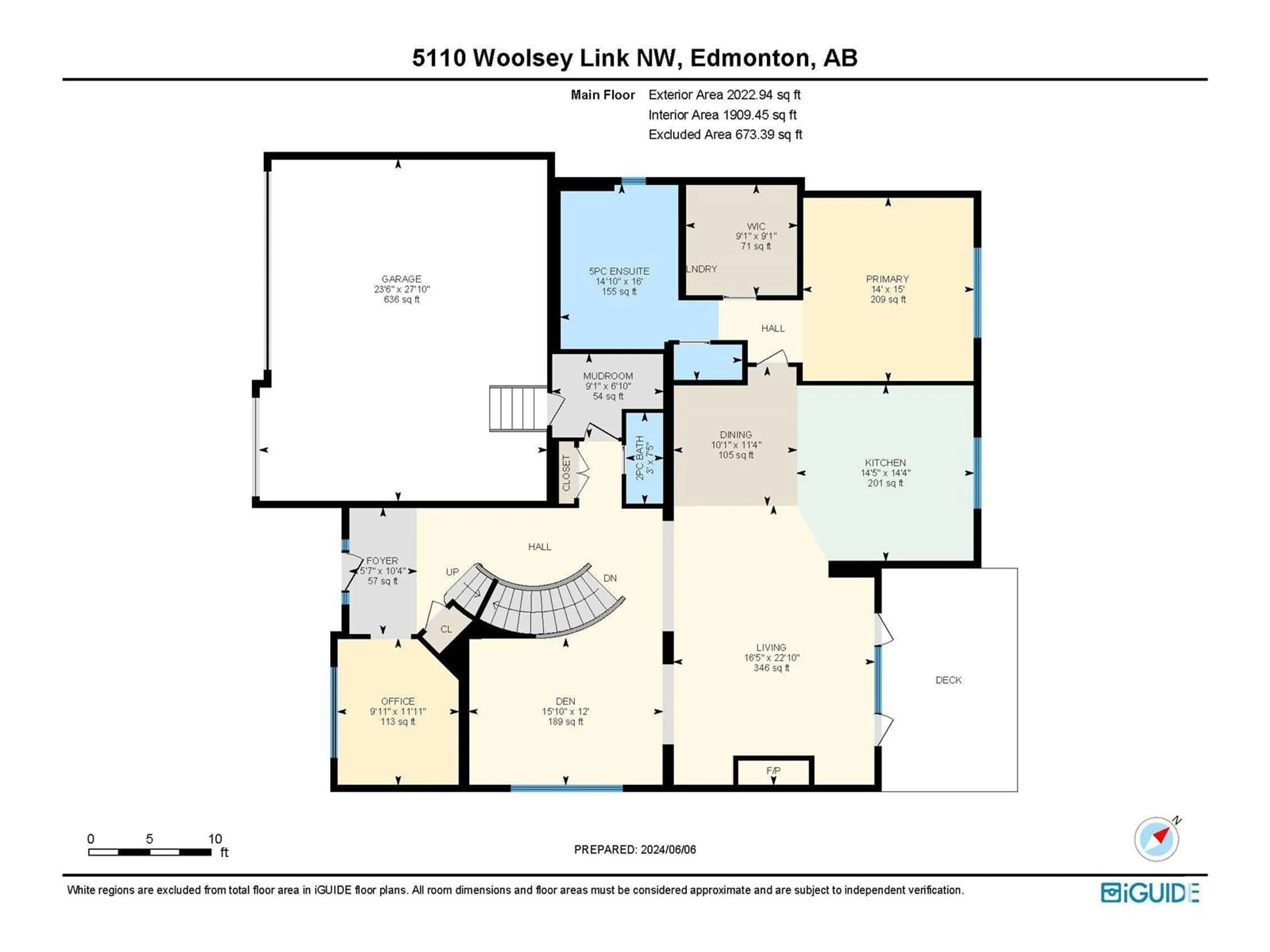 Floor plan for 5110 WOOLSEY LI NW, Edmonton Alberta T6W2C1