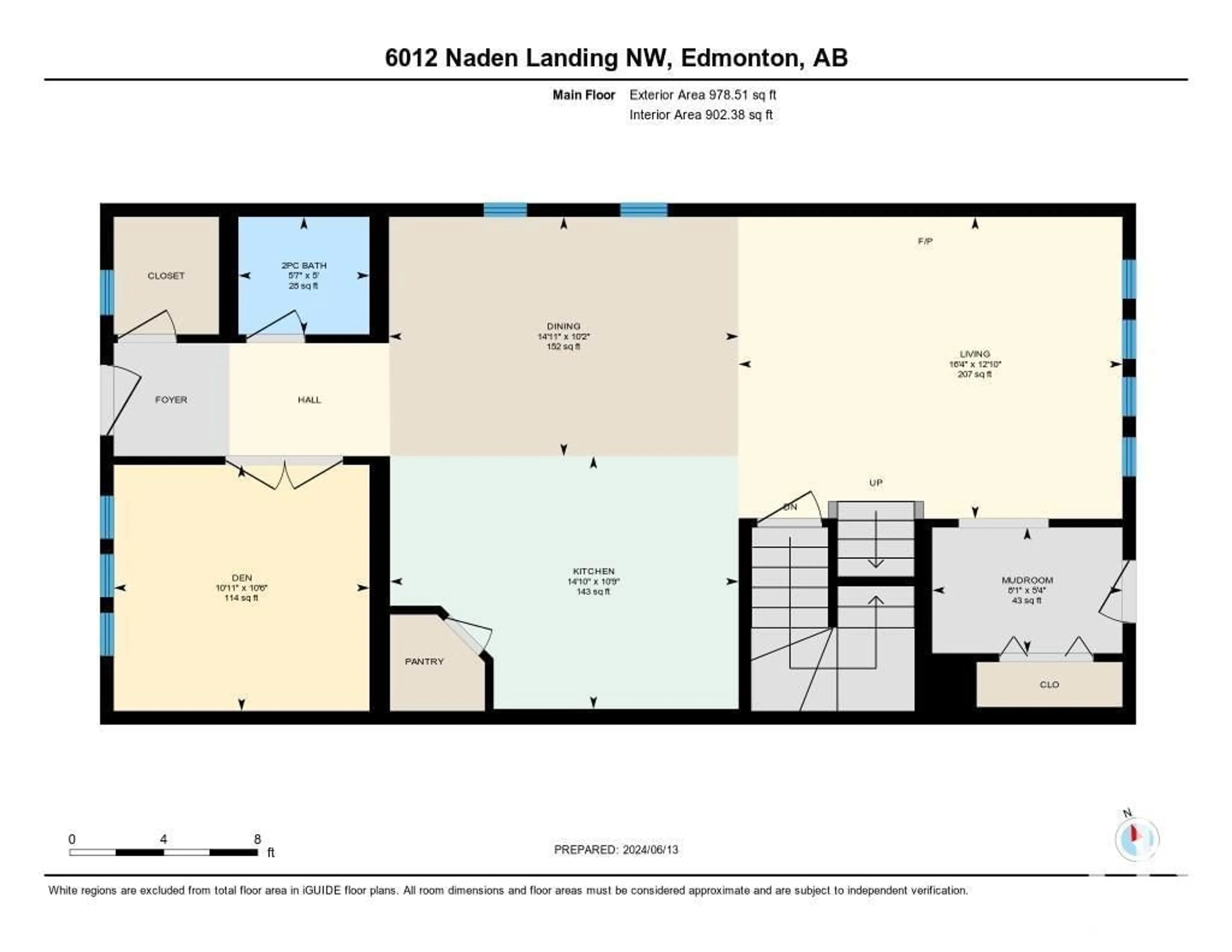 Floor plan for 6012 NADEN LD NW, Edmonton Alberta T5E6X6
