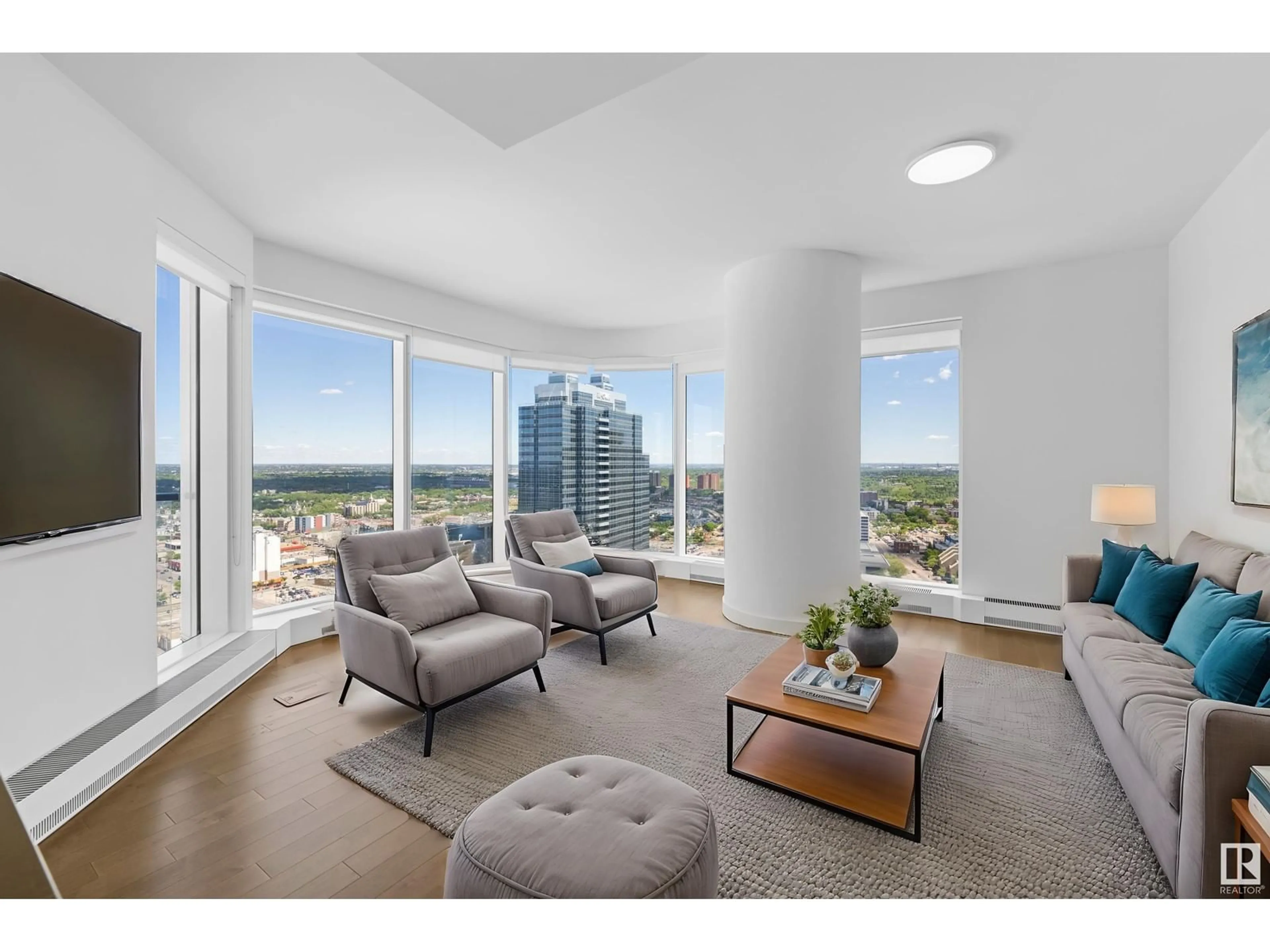 Living room with furniture, unknown for 2503 10360 102 ST NW, Edmonton Alberta T5J0K6