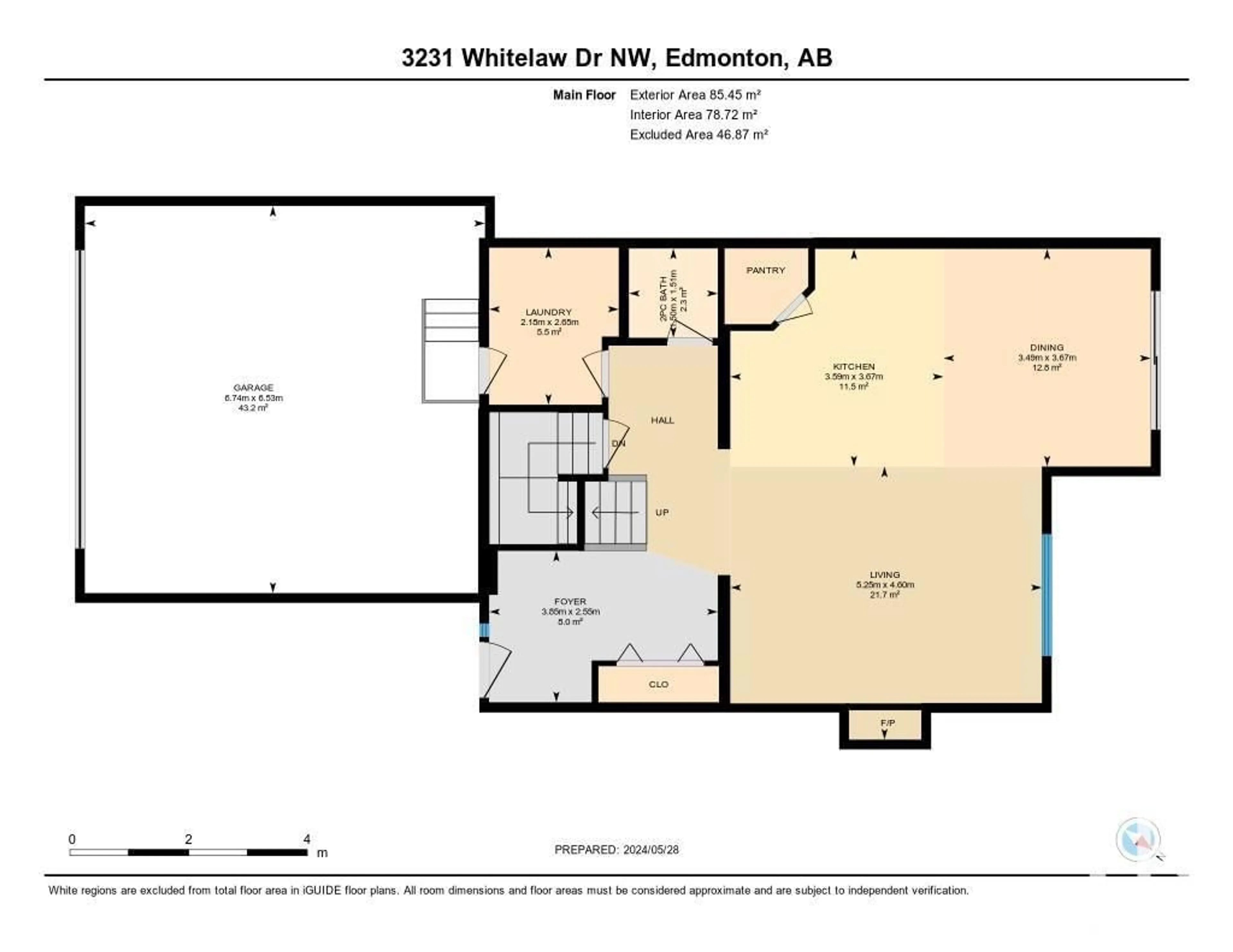 Floor plan for 3231 WHITELAW DR NW, Edmonton Alberta T6W0P7