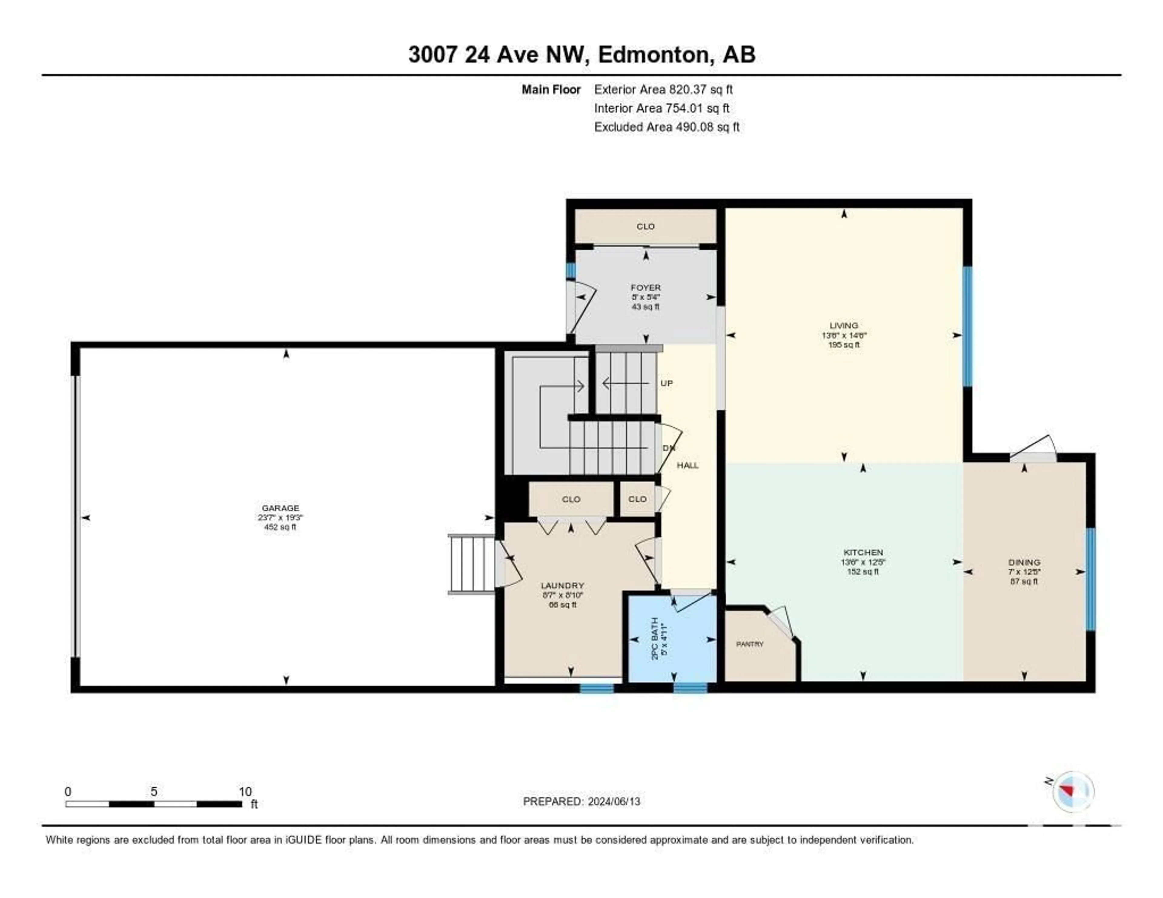 Floor plan for 3007 24 AV NW, Edmonton Alberta T6T0G7