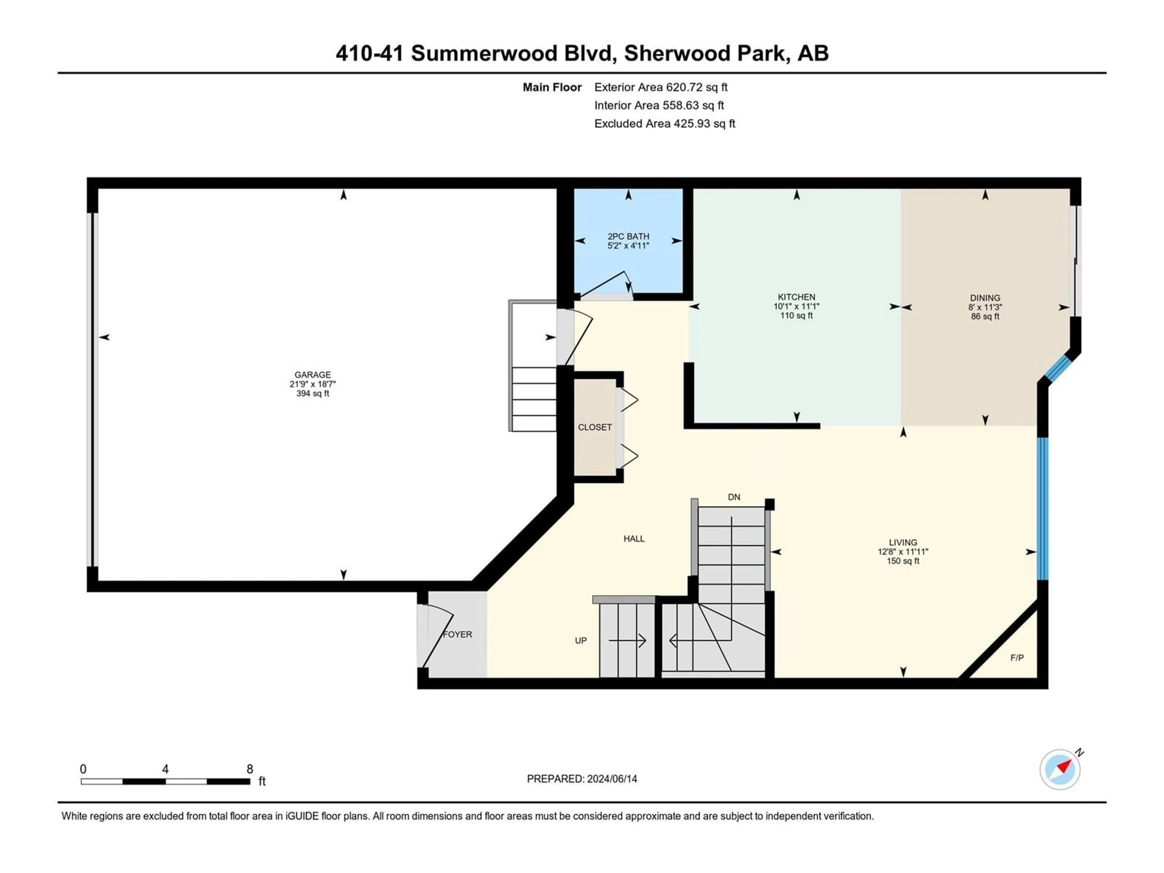 Floor plan for #410 41 SUMMERWOOD BV, Sherwood Park Alberta T8H0C8