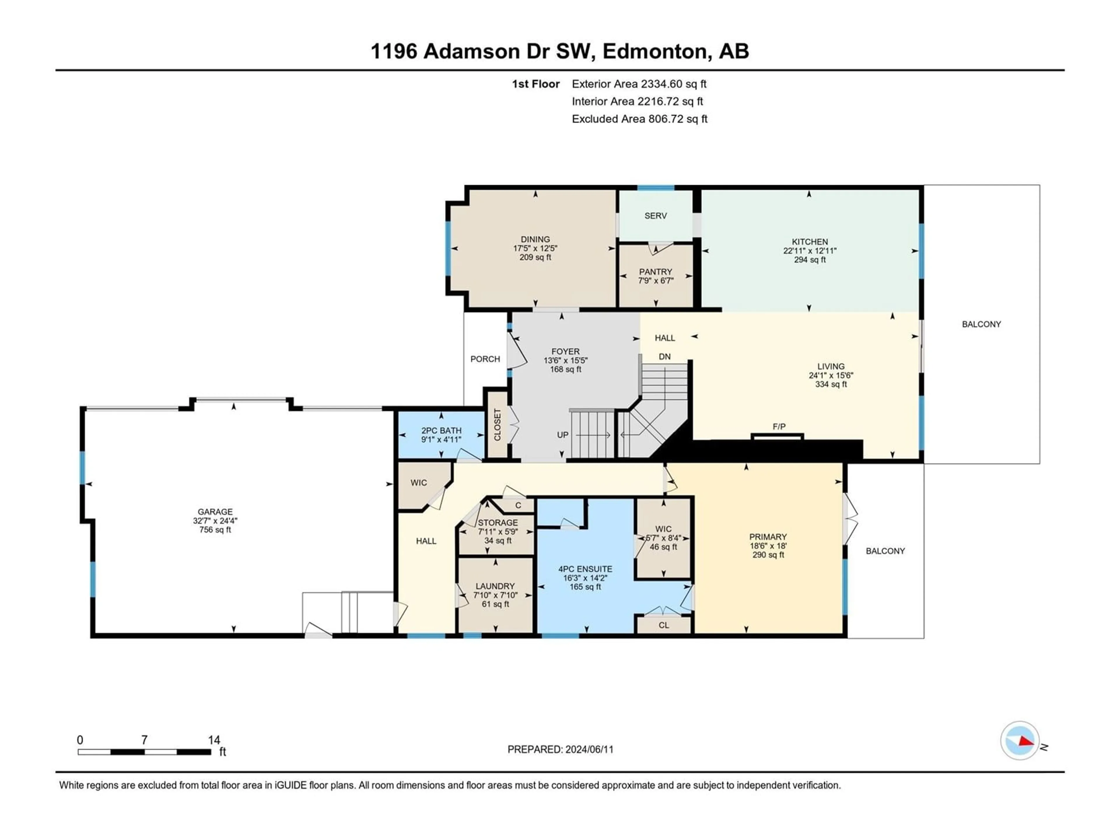 Floor plan for 1196 ADAMSON DR SW, Edmonton Alberta T6W0V4