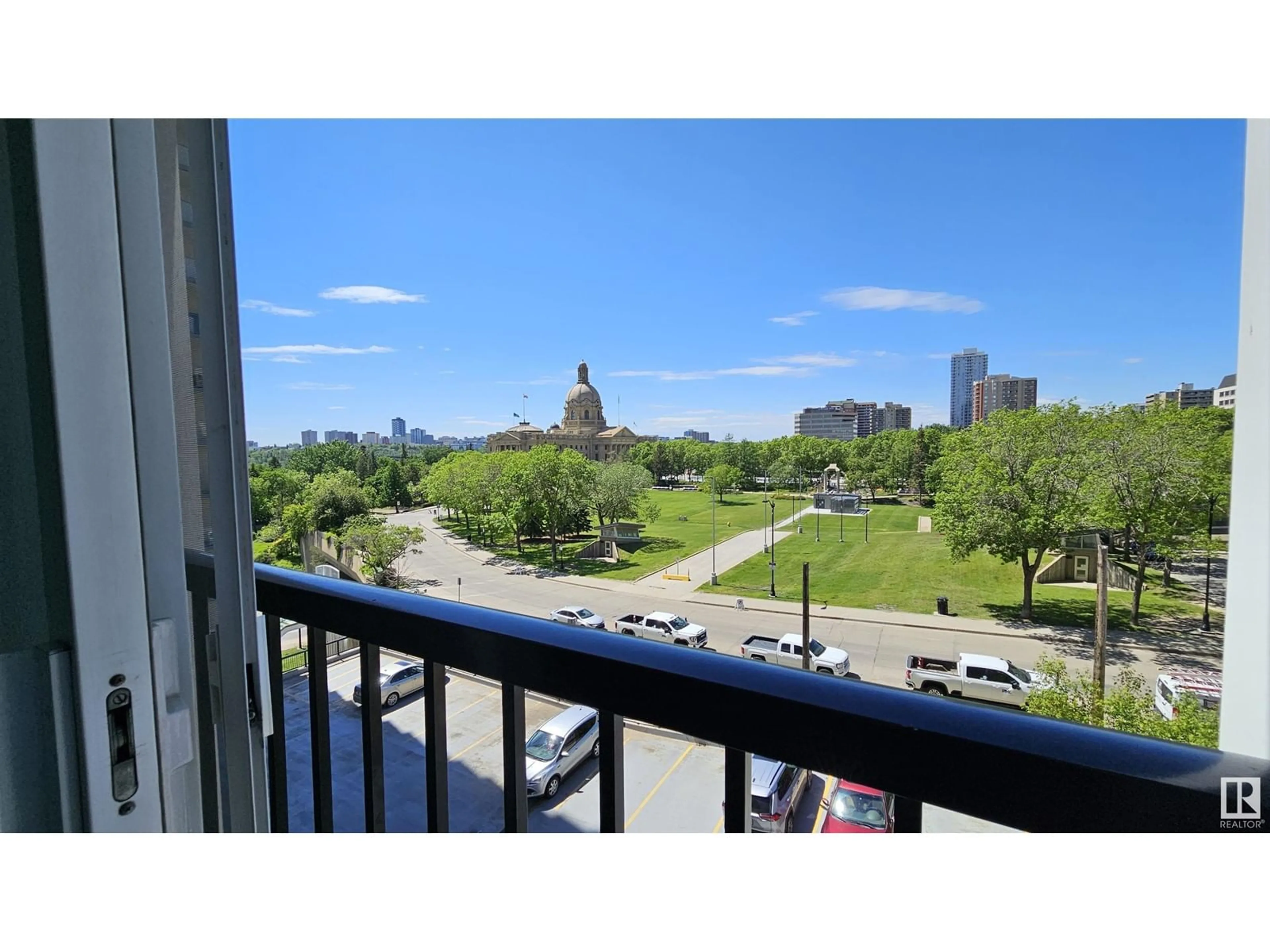 Balcony in the apartment for #501 9730 106 ST NW, Edmonton Alberta T5K1B7