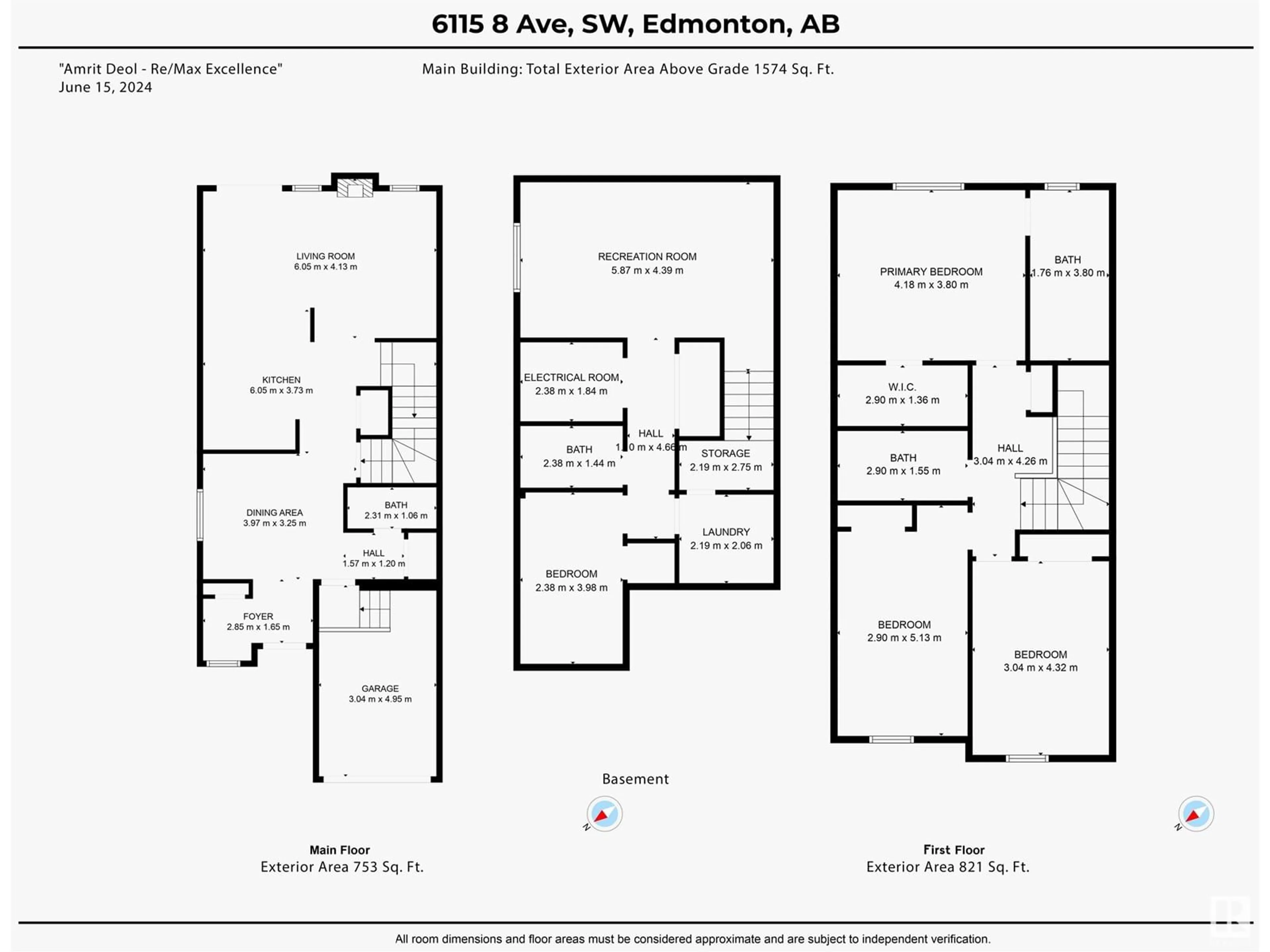 Floor plan for 6115 8 AVENUE SW SW, Edmonton Alberta T6X0G3