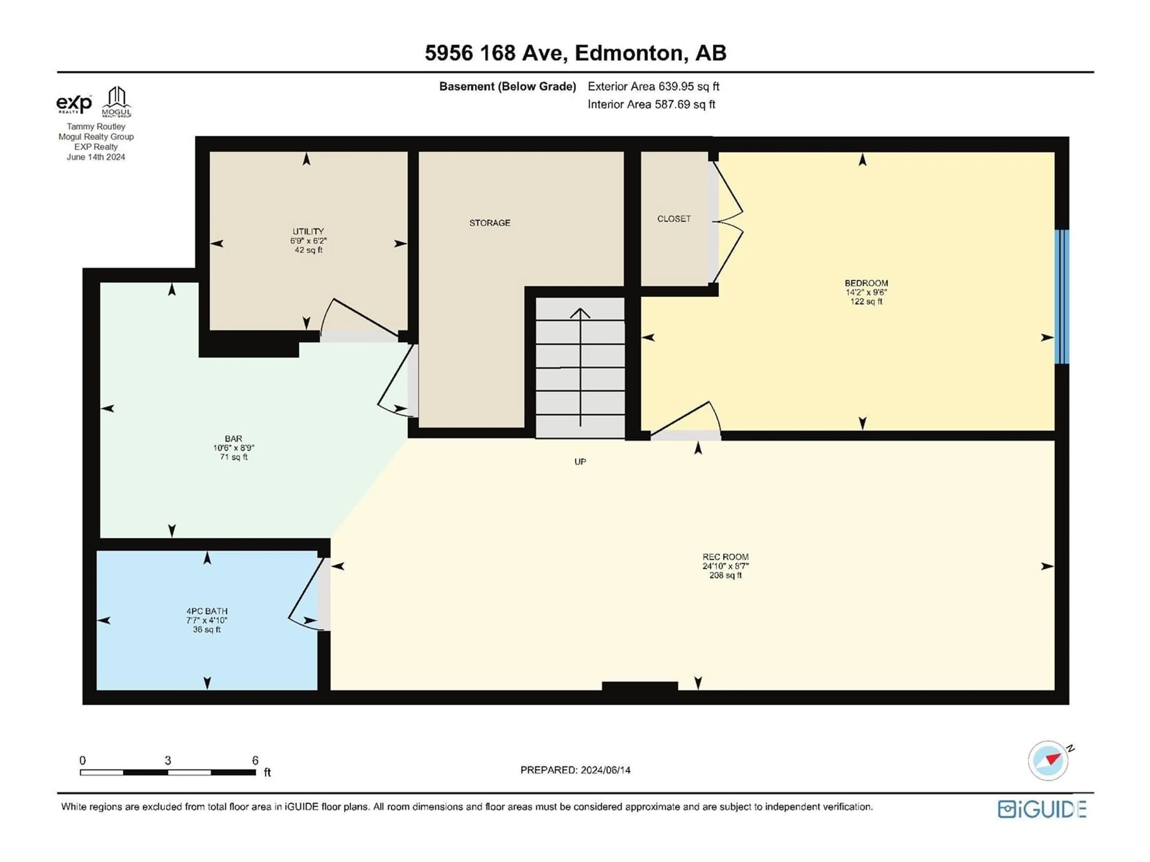 Floor plan for 5956 168 AV NW, Edmonton Alberta T5Y3S7