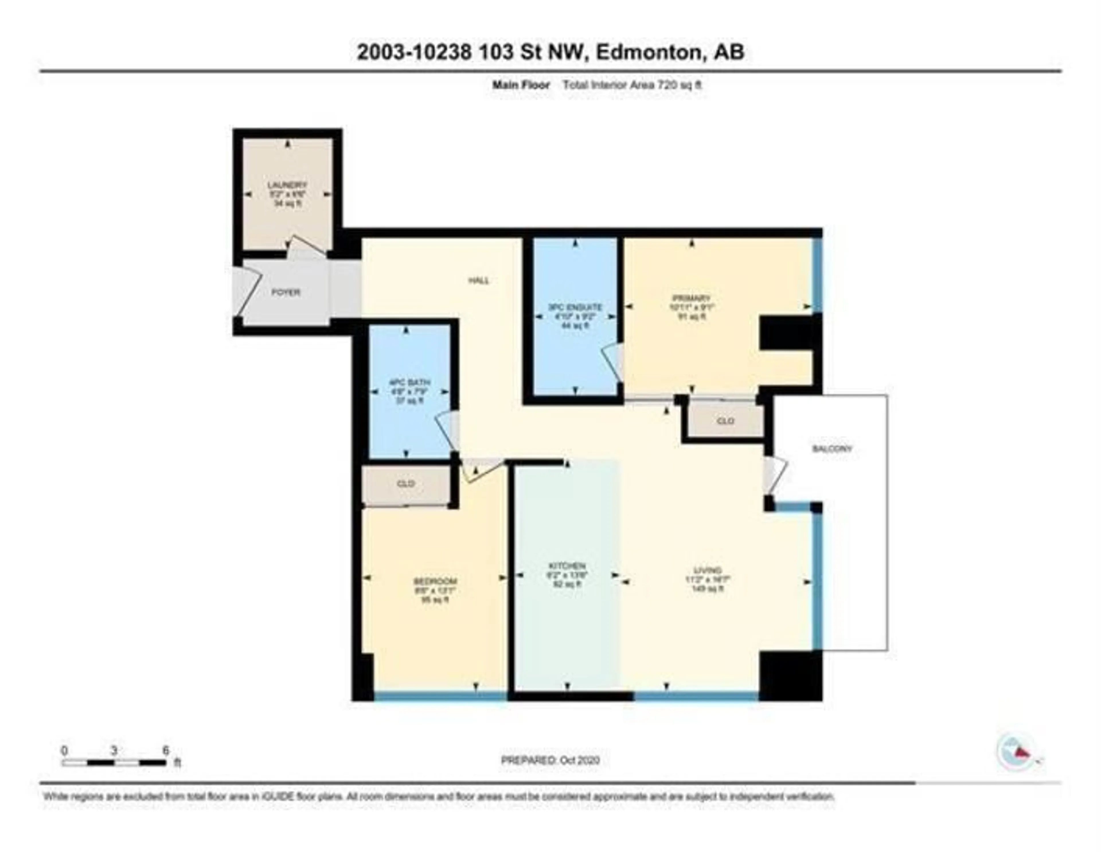 Floor plan for #2003 10238 103 ST NW, Edmonton Alberta T5J0G6