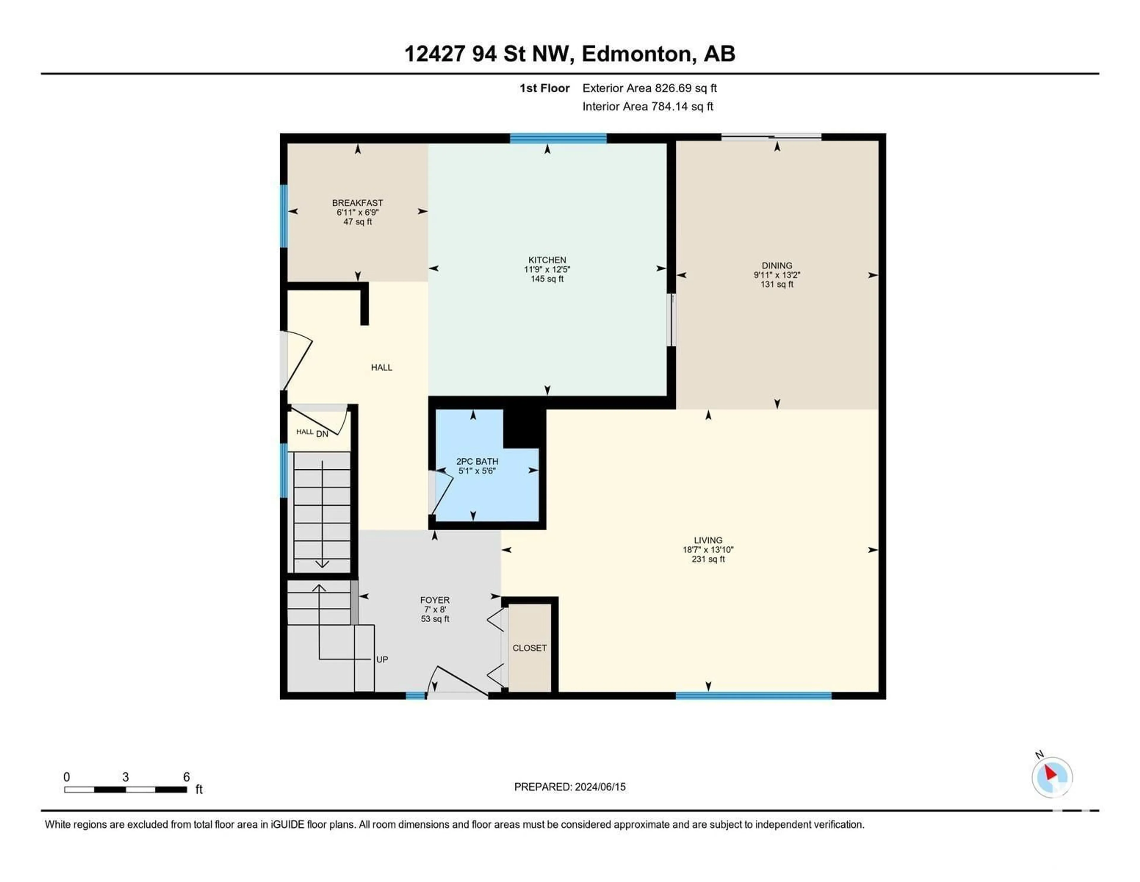 Floor plan for 12427 94 ST NW, Edmonton Alberta T5G1K5