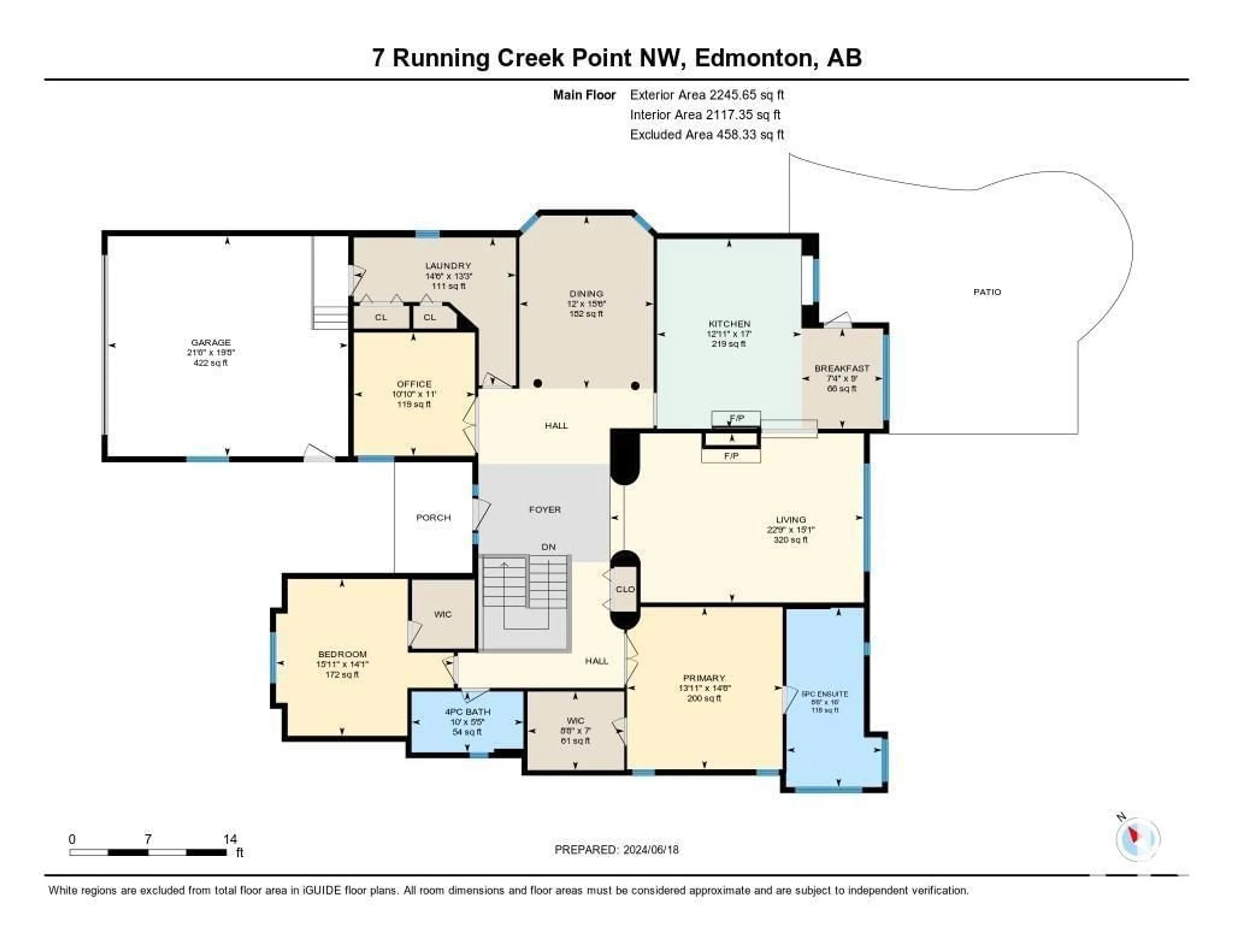 Floor plan for 7 RUNNING CREEK PT NW, Edmonton Alberta T6J6R6