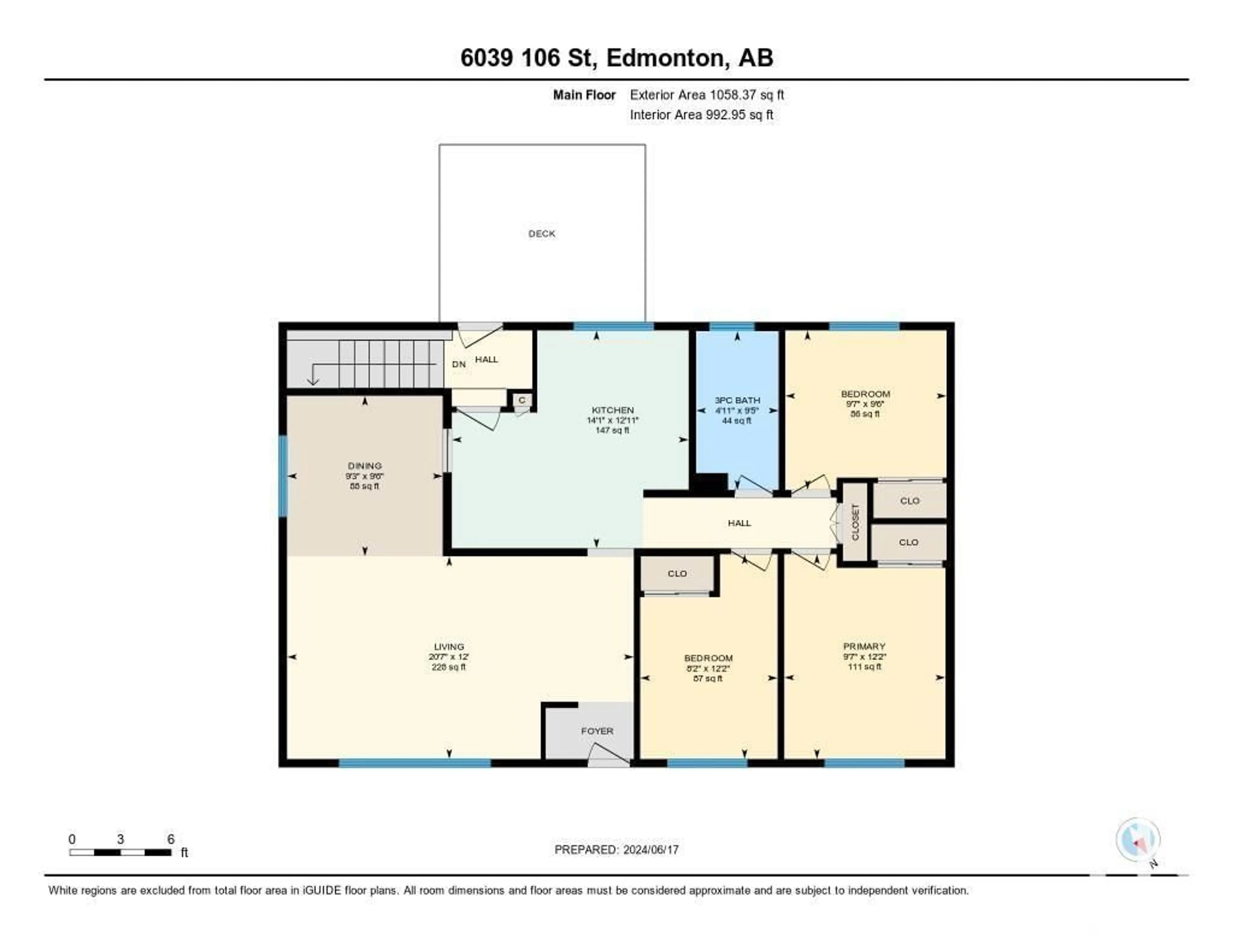 Floor plan for 6039 106 ST NW, Edmonton Alberta T6H2T5