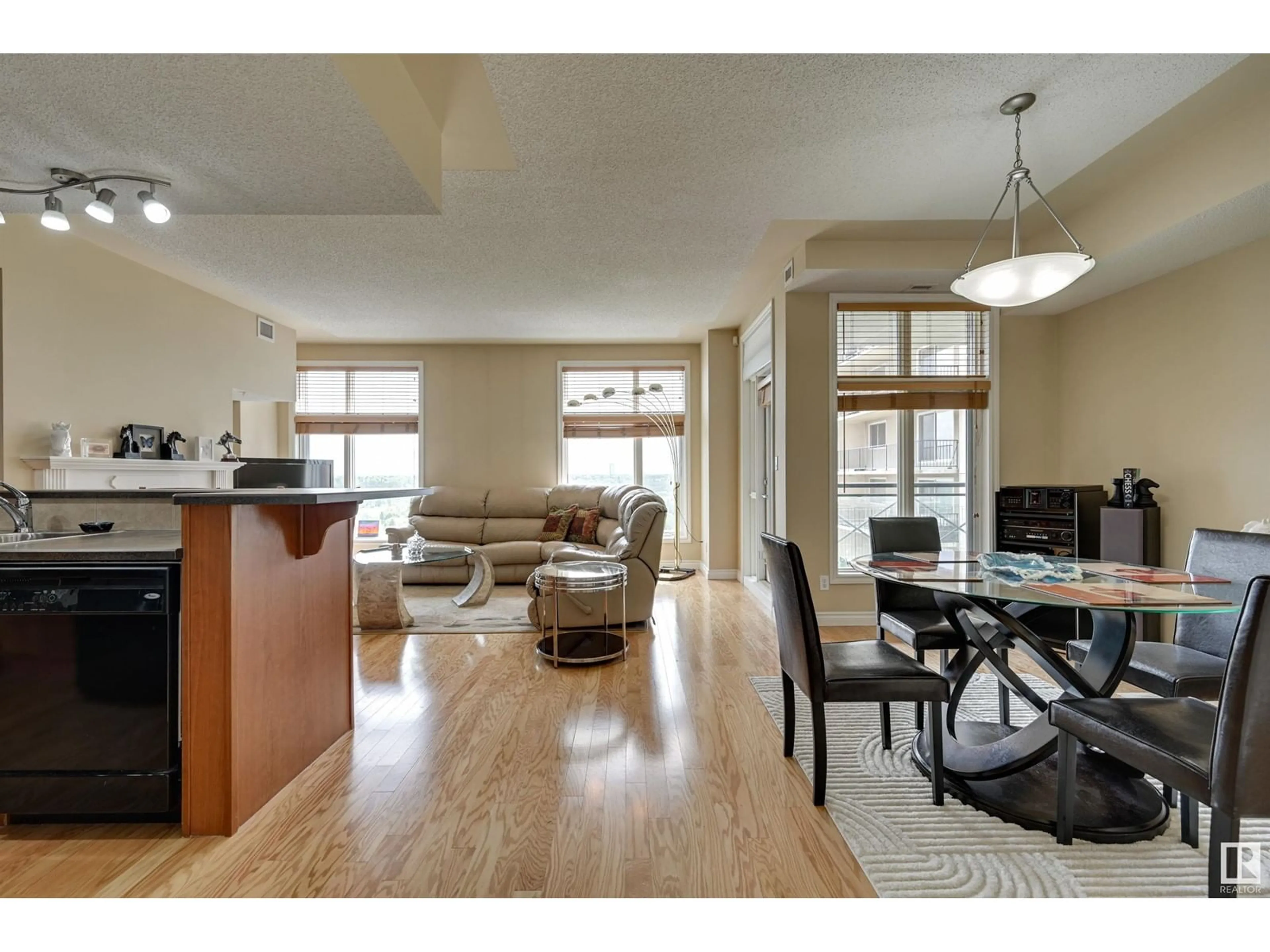 Living room for #607 9020 Jasper AV NW, Edmonton Alberta T5H3S8