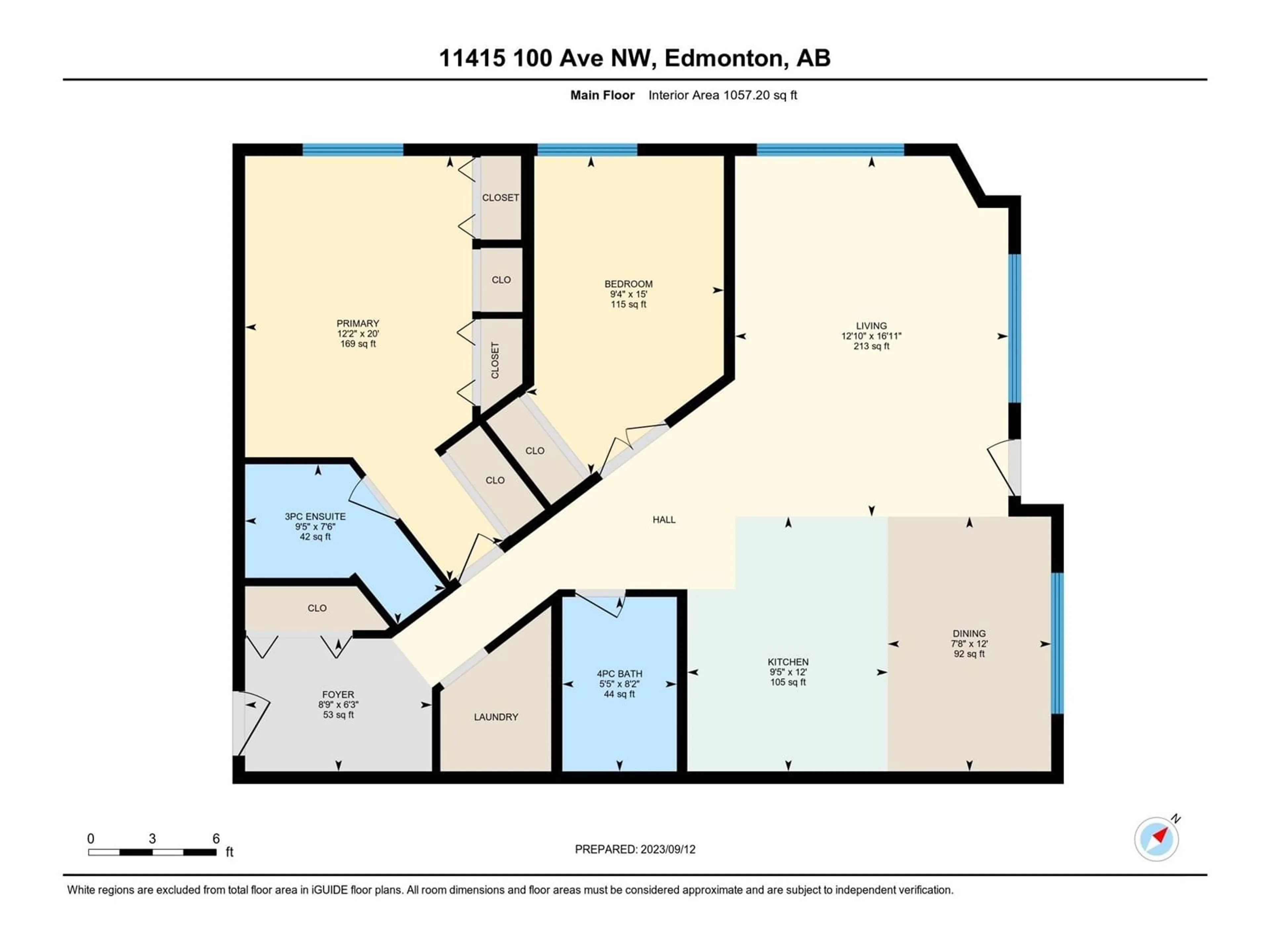 Floor plan for #204 11415 100 AV NW, Edmonton Alberta T5K0J5