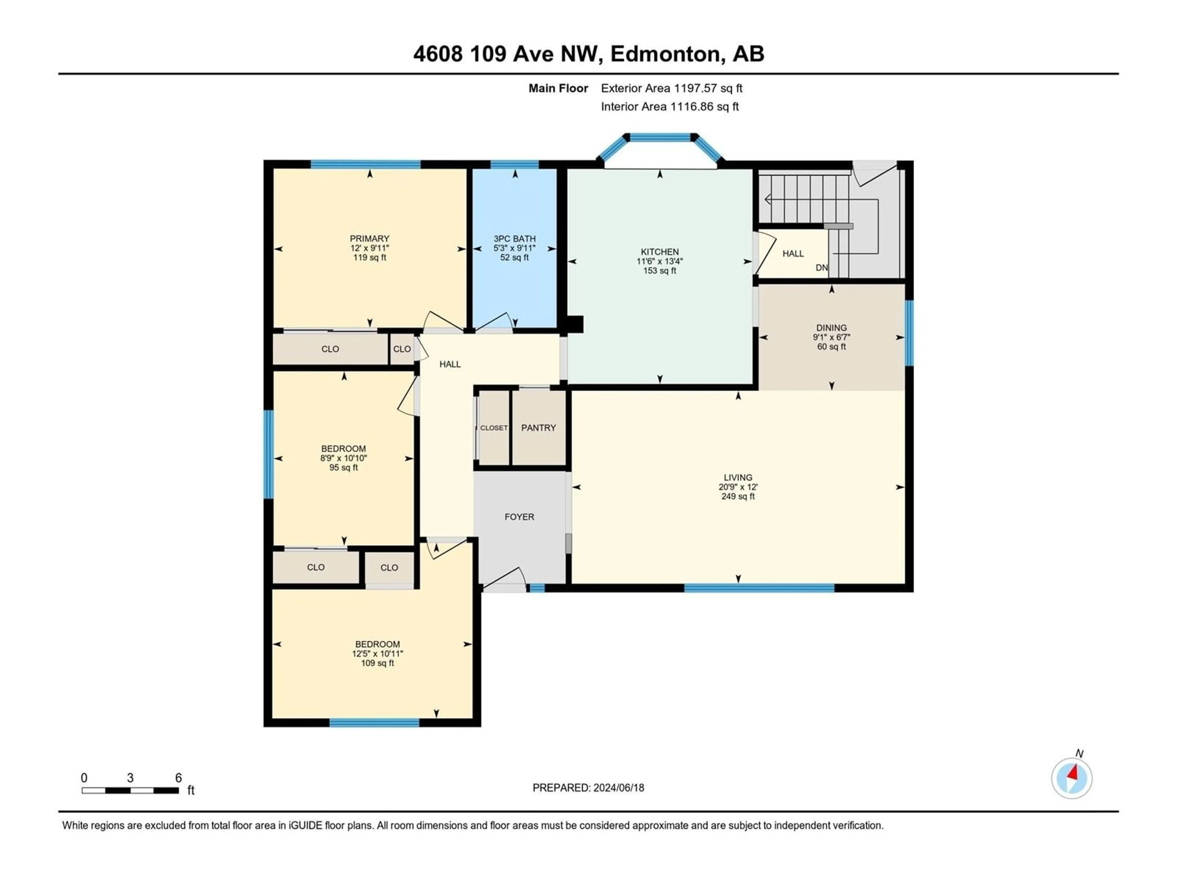 Floor plan for 4608 109 AV NW, Edmonton Alberta T6A1R6