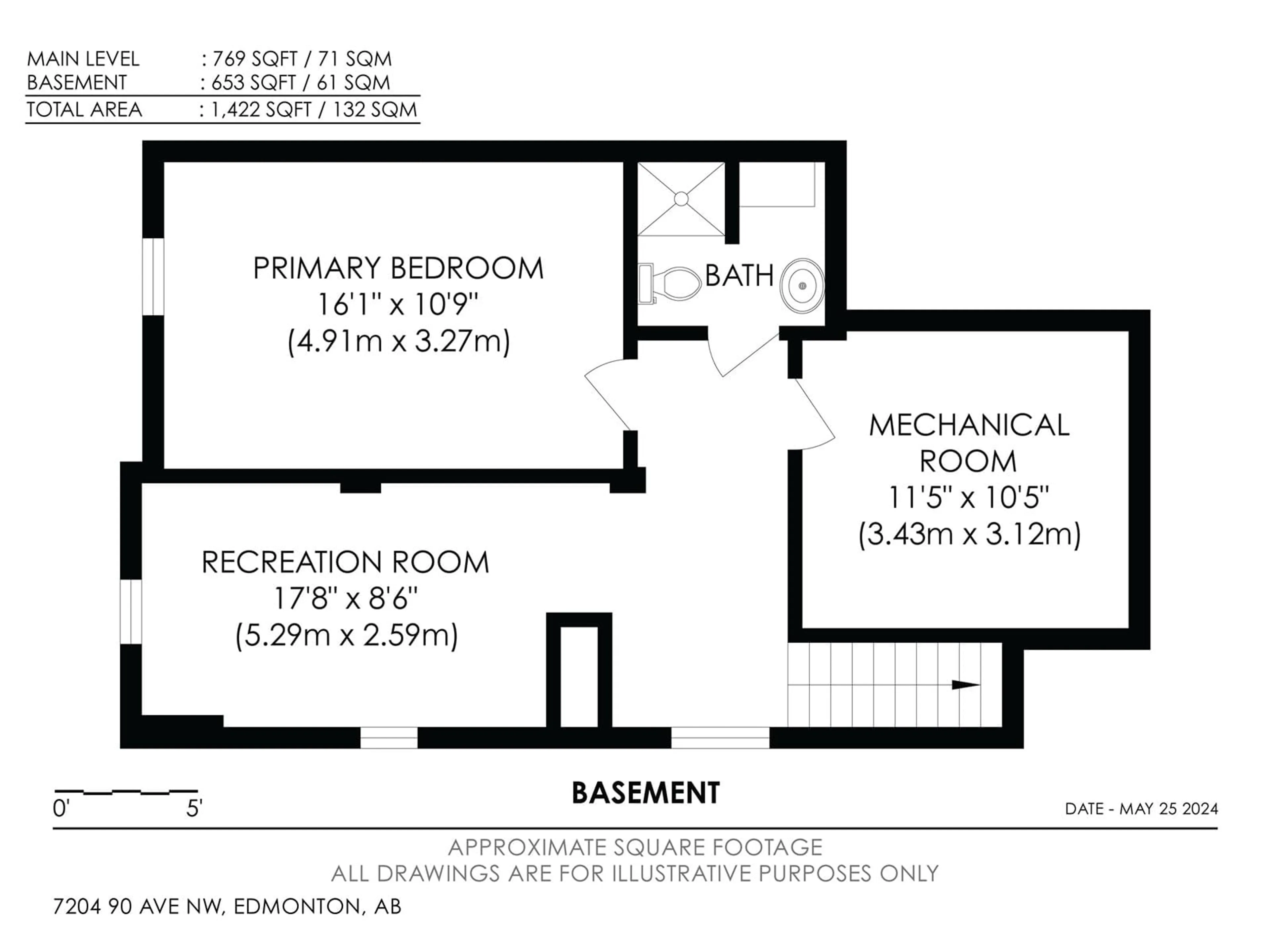 Floor plan for 7204 90 AV NW, Edmonton Alberta T6B0P4