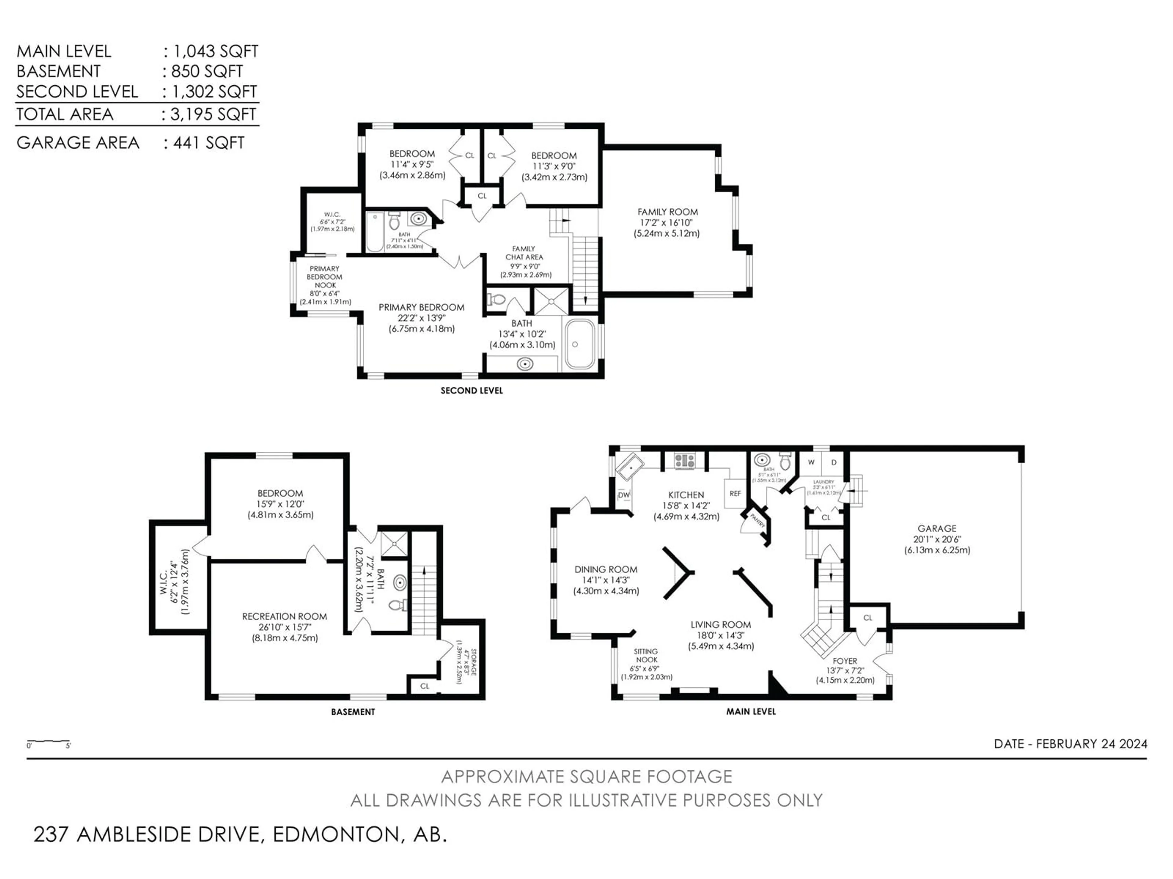 Floor plan for 237 AMBLESIDE DR SW SW, Edmonton Alberta T6W0H3