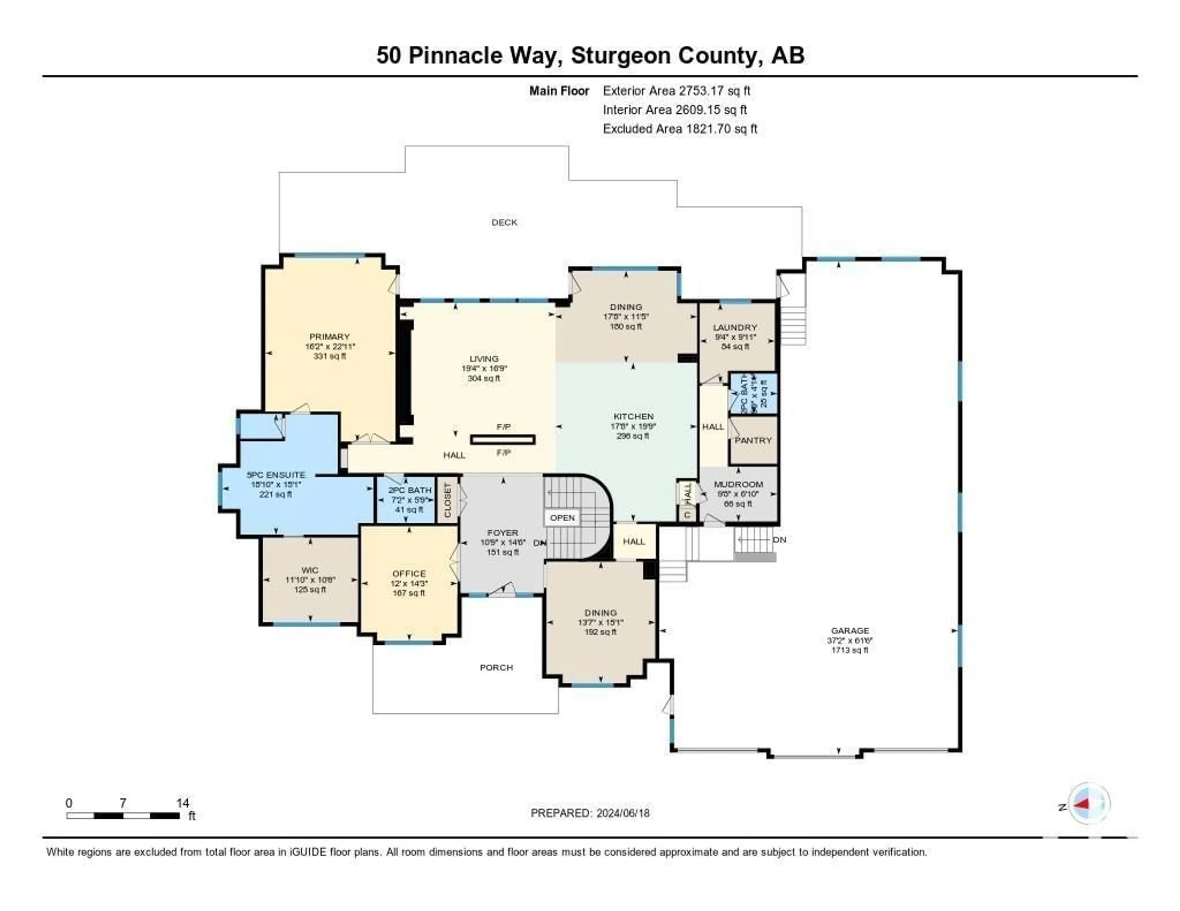 Floor plan for 50 Pinnacle Wy 50 54403 Rge Rd 251, Rural Sturgeon County Alberta T8T0B5