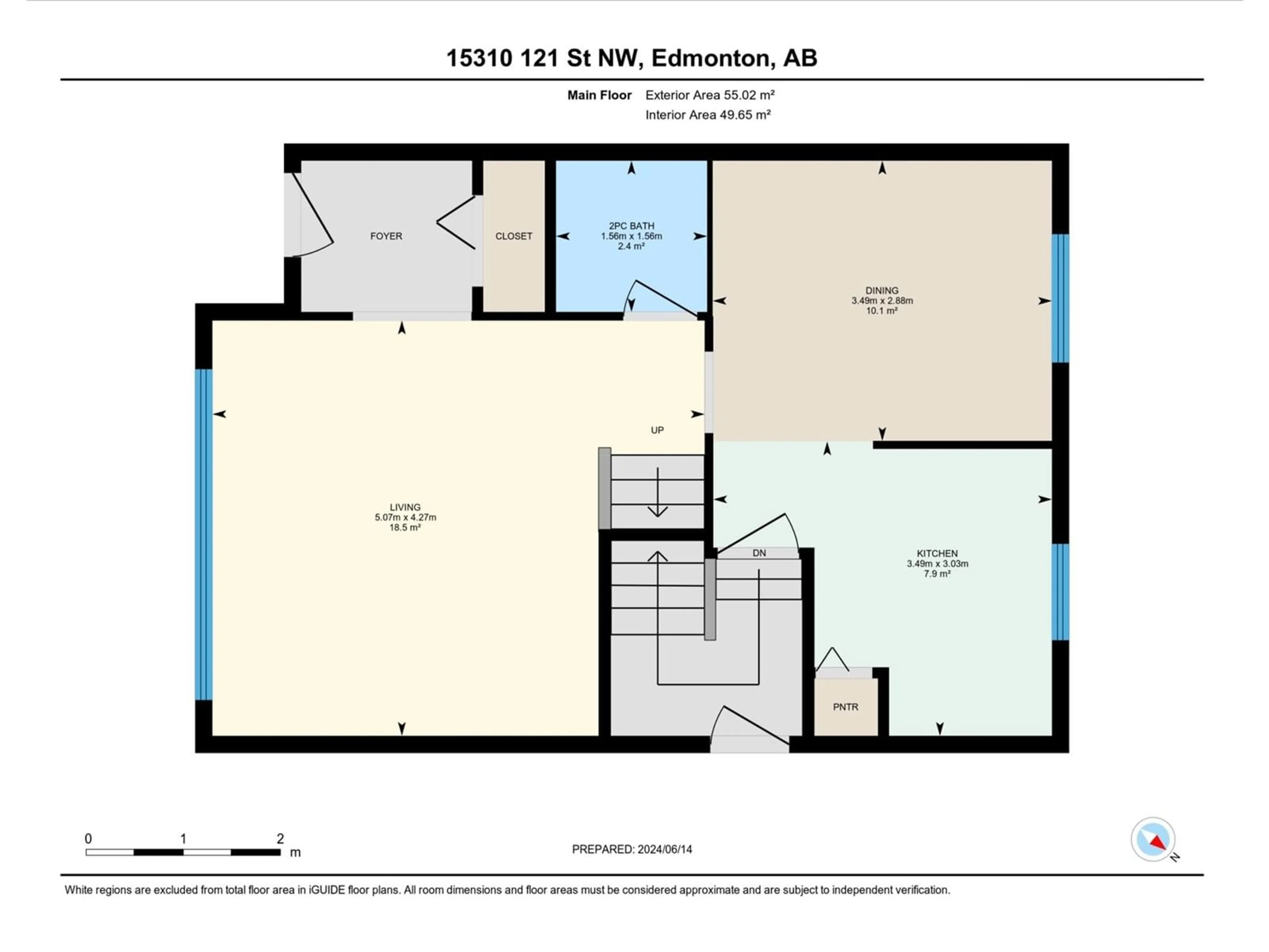 Floor plan for 15310 121 ST NW, Edmonton Alberta T5X4K4