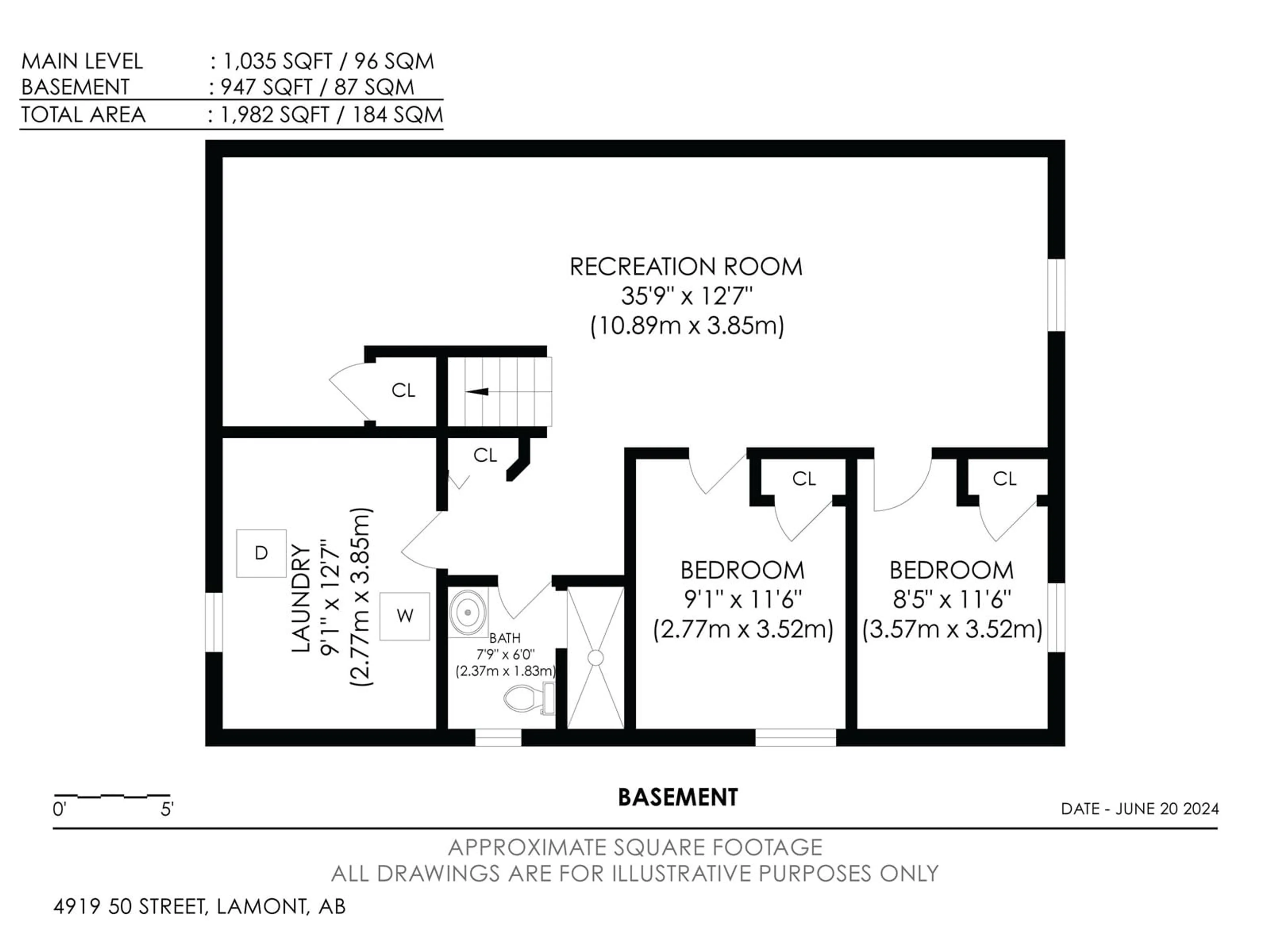 Floor plan for 4919 50 ST, Lamont Alberta T0B2R0