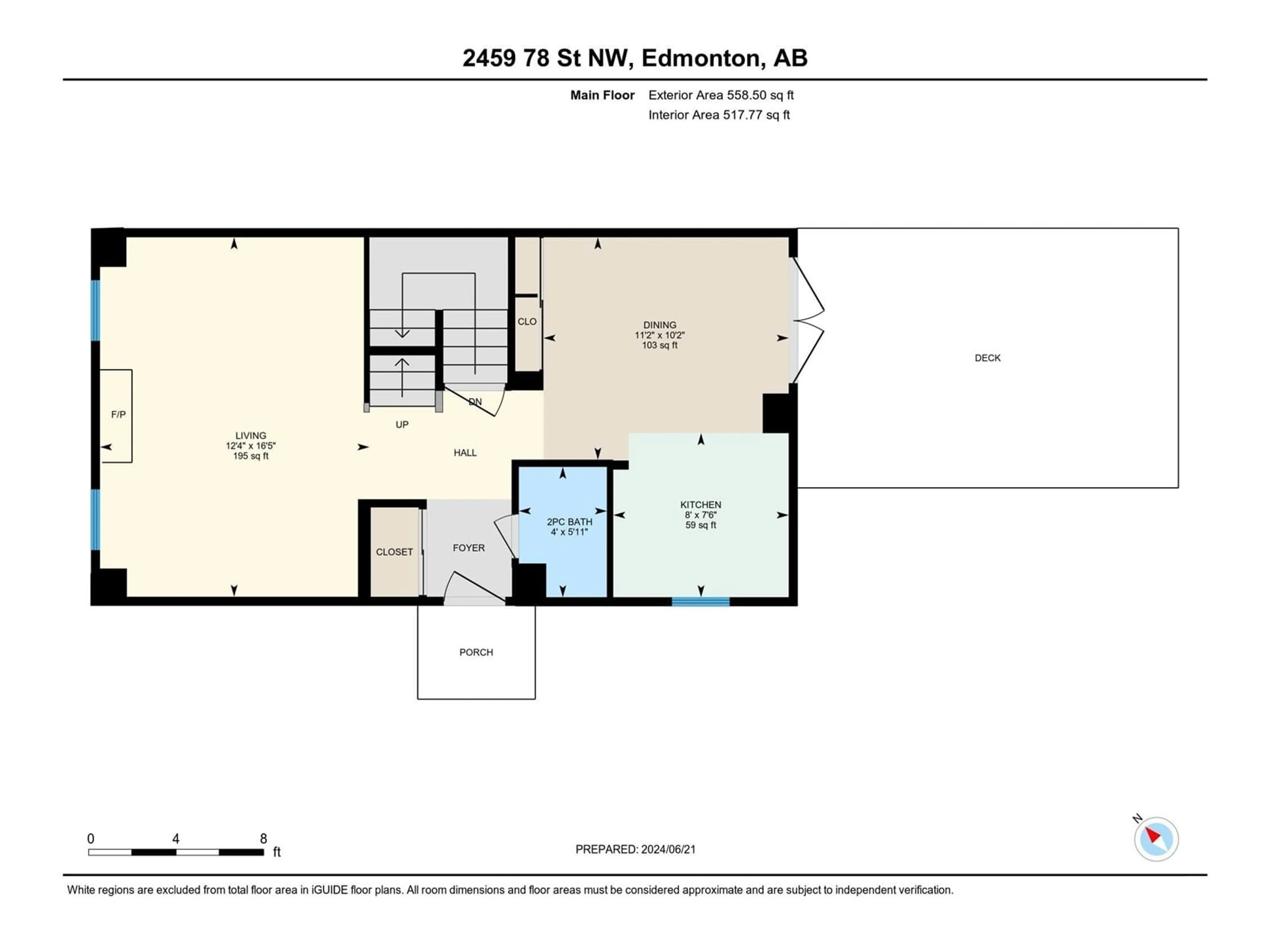 Floor plan for 2459 78 ST NW, Edmonton Alberta T6K3W3
