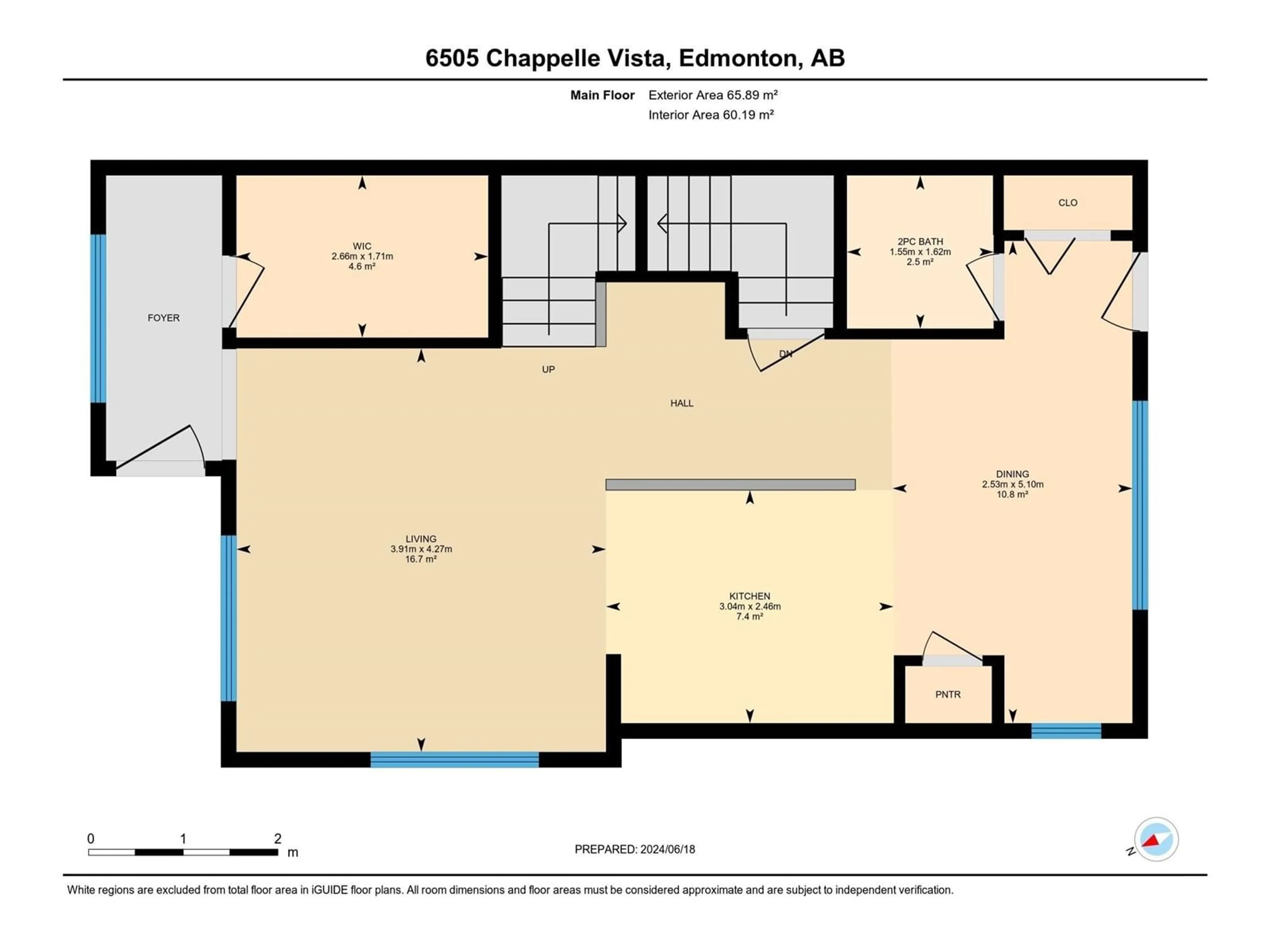 Floor plan for 6505 CHAPPELLE VS SW, Edmonton Alberta T6W3H3