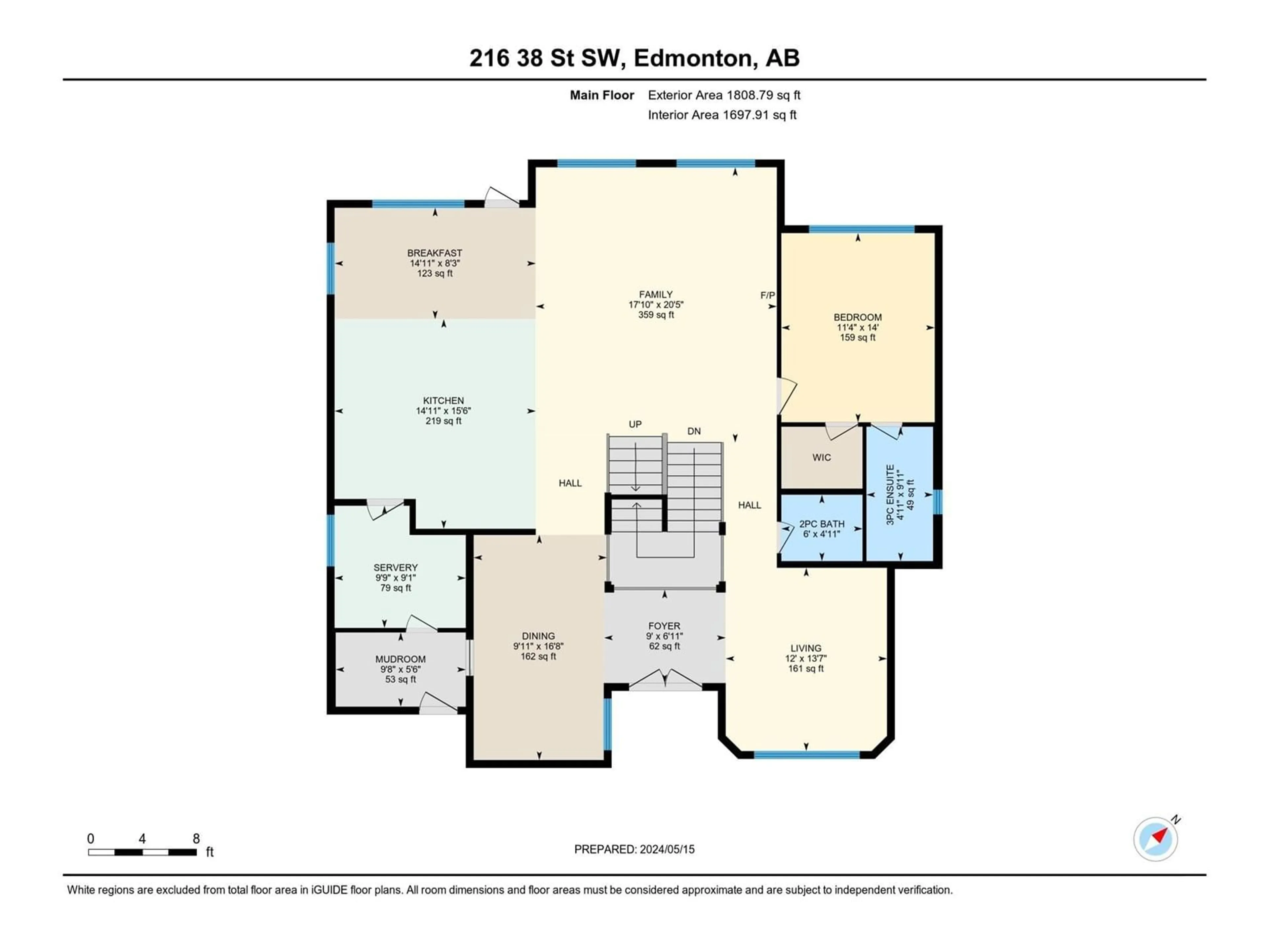 Floor plan for 216 38 ST SW, Edmonton Alberta T6X2W3