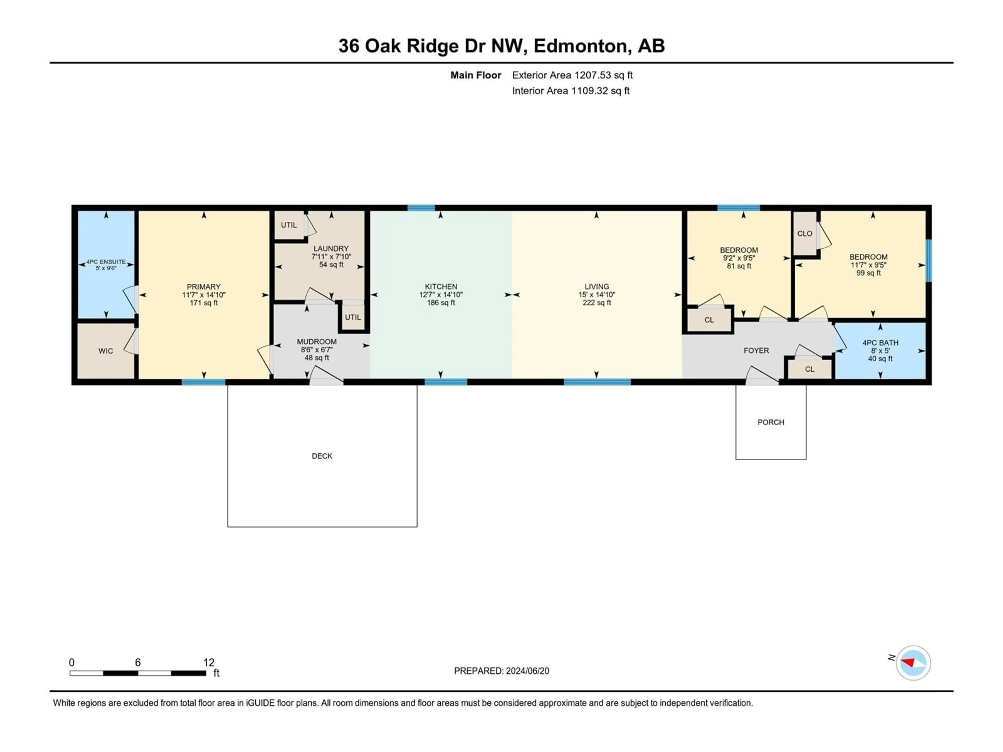 Floor plan for 36 Oak Ridge Drive NW, Edmonton Alberta T6P1G8