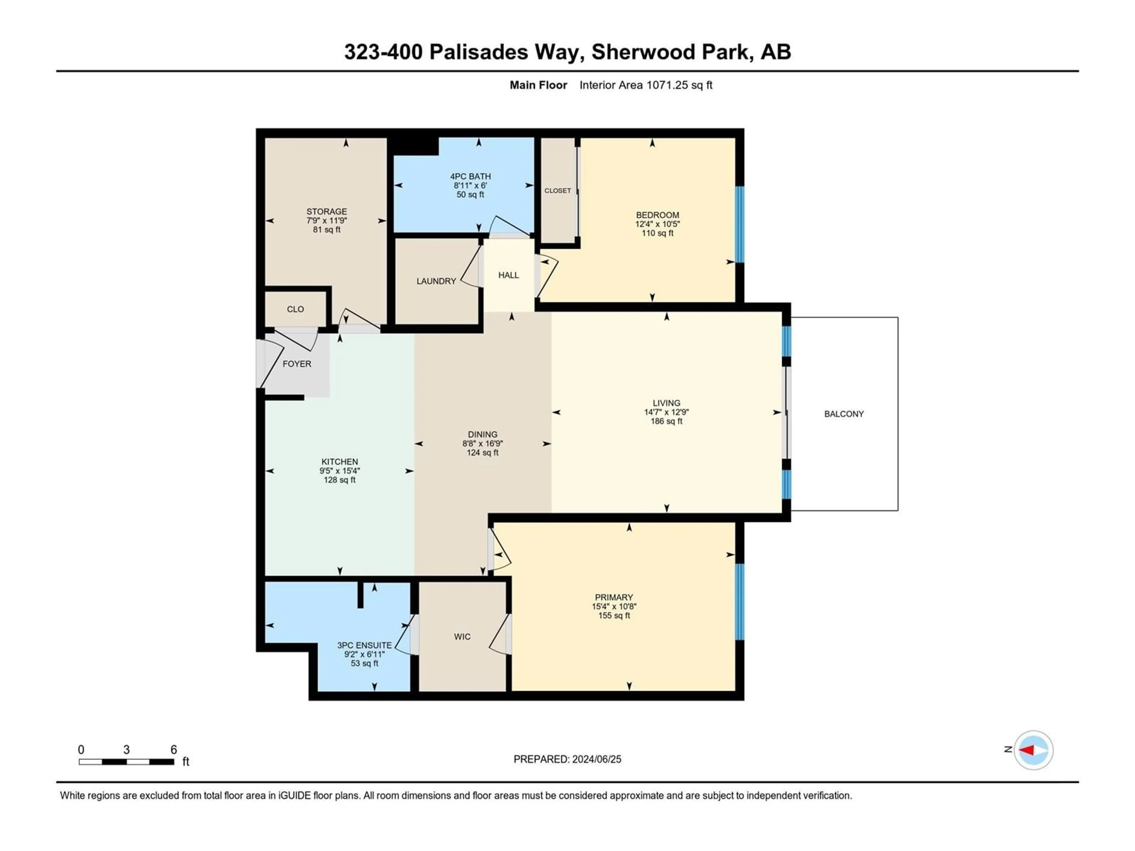 Floor plan for #323 400 Palisades WY, Sherwood Park Alberta T8H0H4